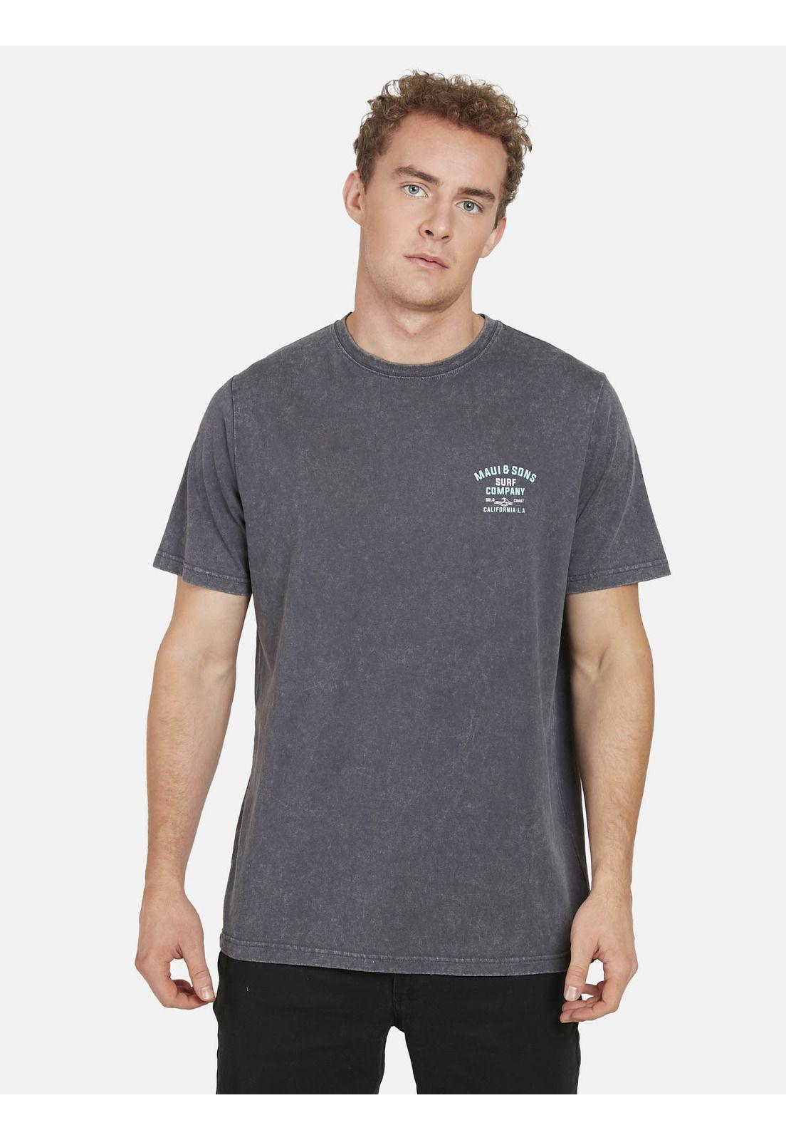 Polera L.A.X. DYE Hombre Gris Oscuro Maui and Sons-0