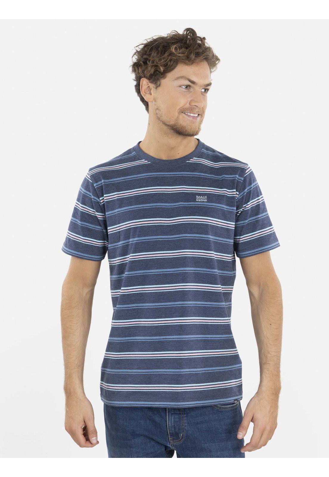 Polera YARN DYE Hombre Gris Maui and Sons-0