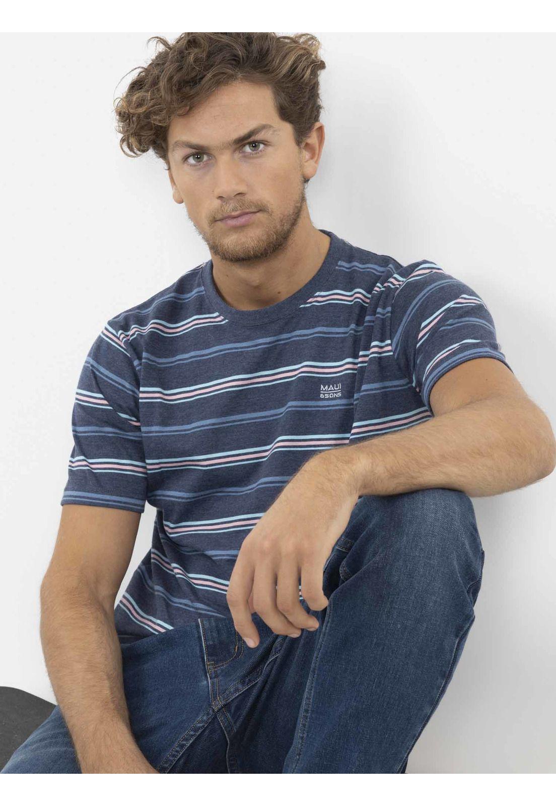 Polera YARN DYE Hombre Gris Maui and Sons-3