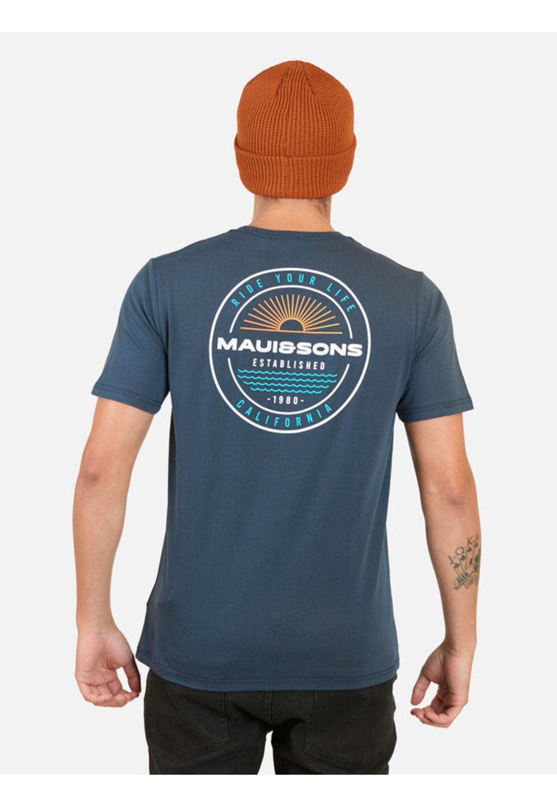 Polera Pacific Wave Marino Hombre Maui And Sons-1