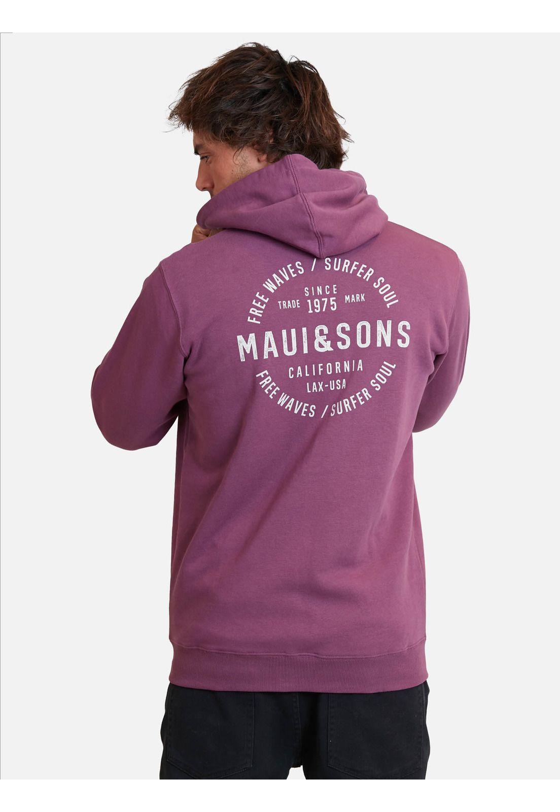 Poleron Fullzipper Free Waves Surfer Soul Hombre Burdeo Maui And Sons-1