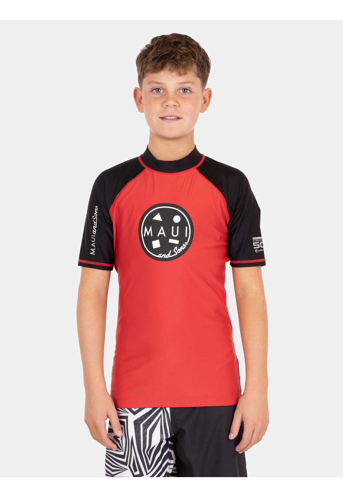 Polera UVP Sharky Rojo Infantil Maui And Sons-0