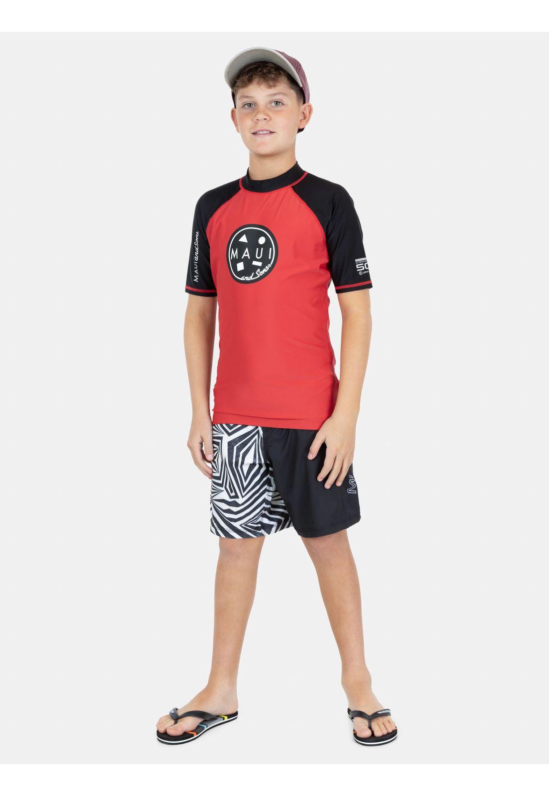 Polera UVP Sharky Rojo Infantil Maui And Sons-3