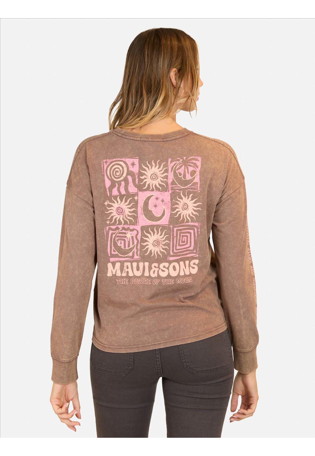 Polera ML Tidal Café Mujer Maui And Sons-1