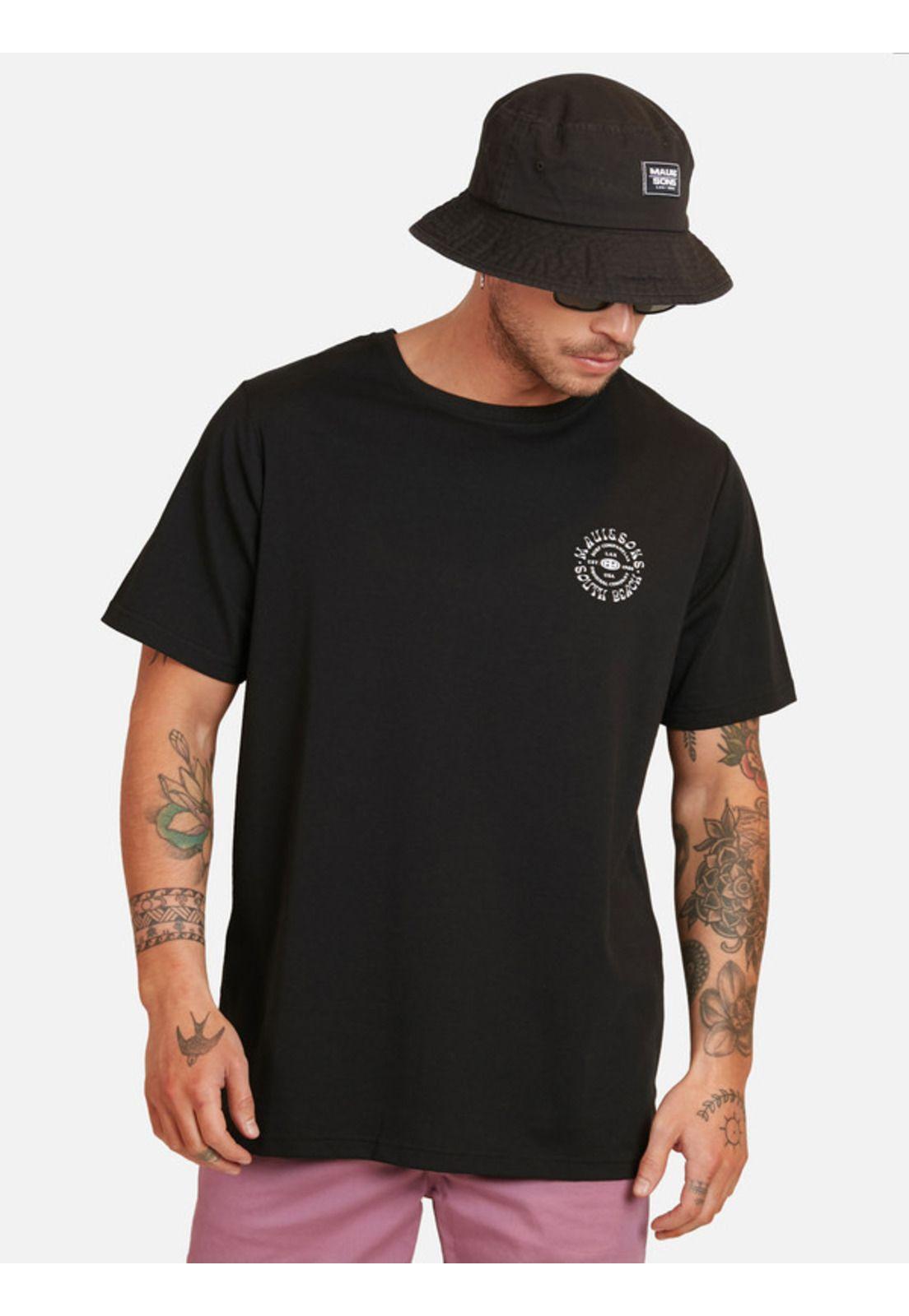 Polera Surf Company Ss Tee Hombre Negro Maui And Sons-0
