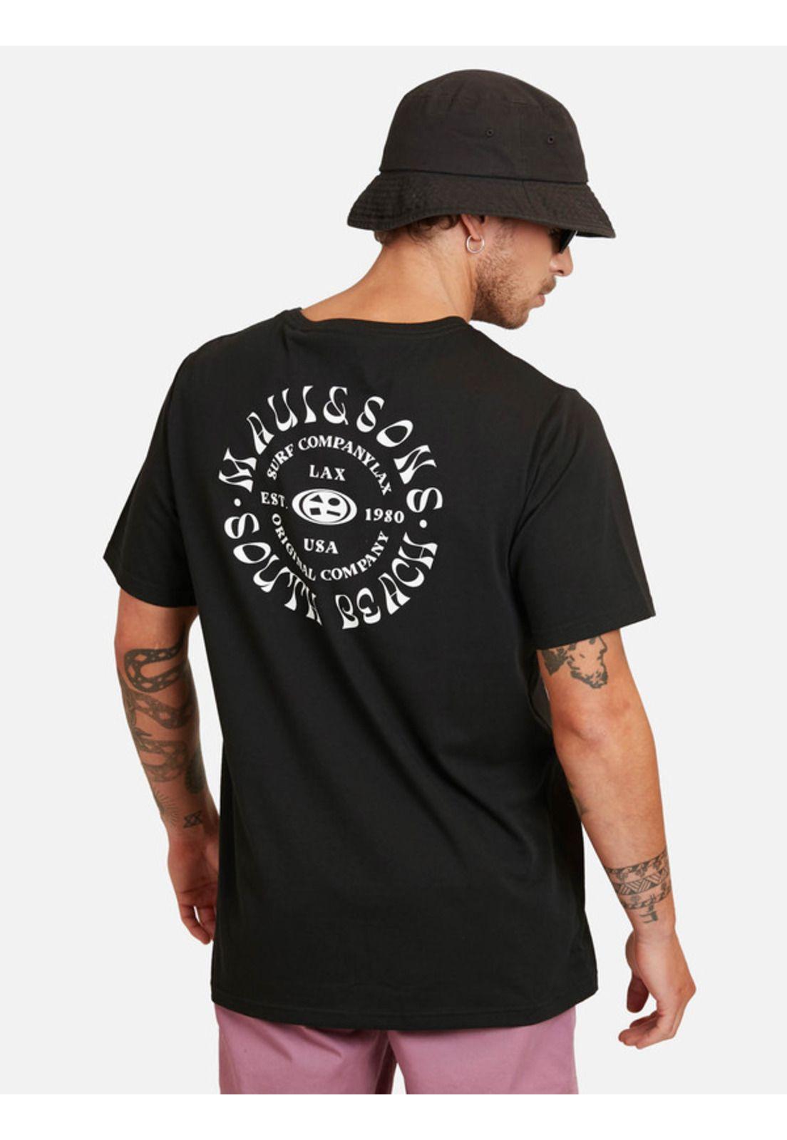 Polera Surf Company Ss Tee Hombre Negro Maui And Sons-1