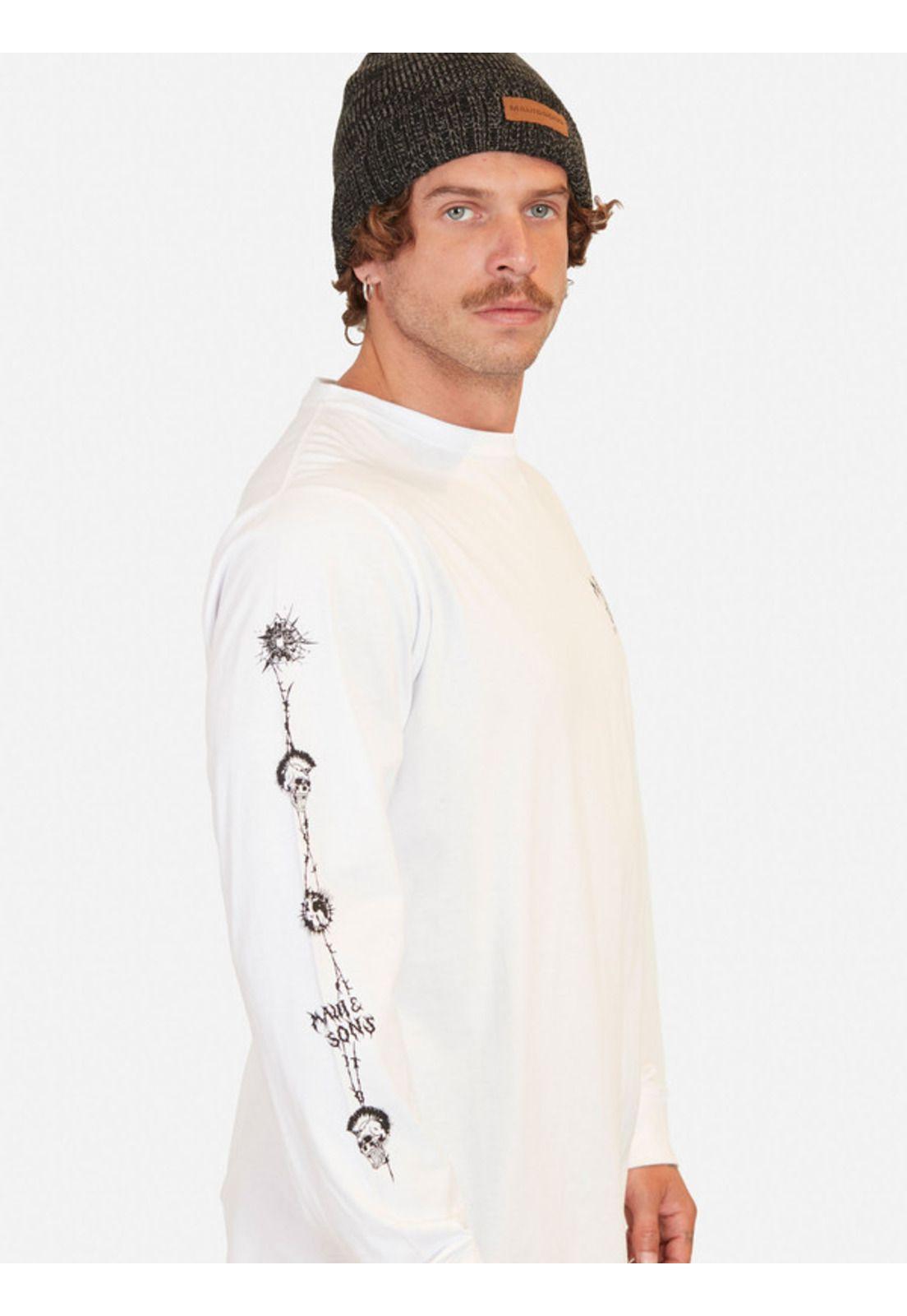 Polera Surfing On Skull Island Ls Tees Blanco Hombre Maui And Sons-2