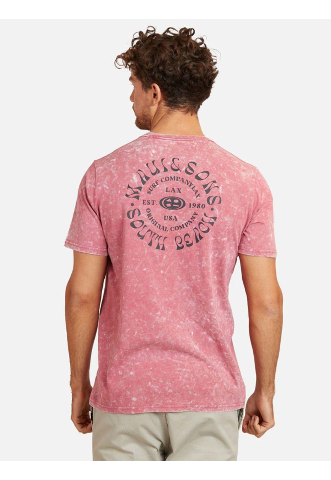 Polera South Beach Tee Hombre Burdeo Maui And Sons-1