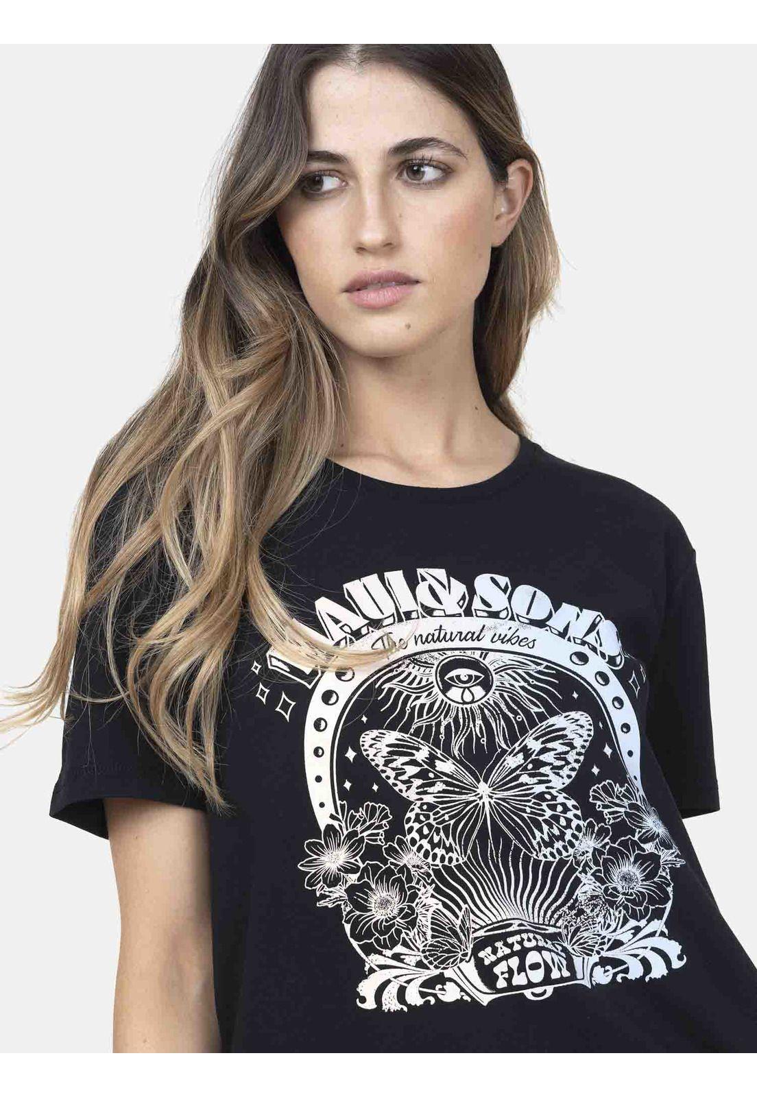 Polera Mujer NATURAL FLOW Negro Maui and Sons-2