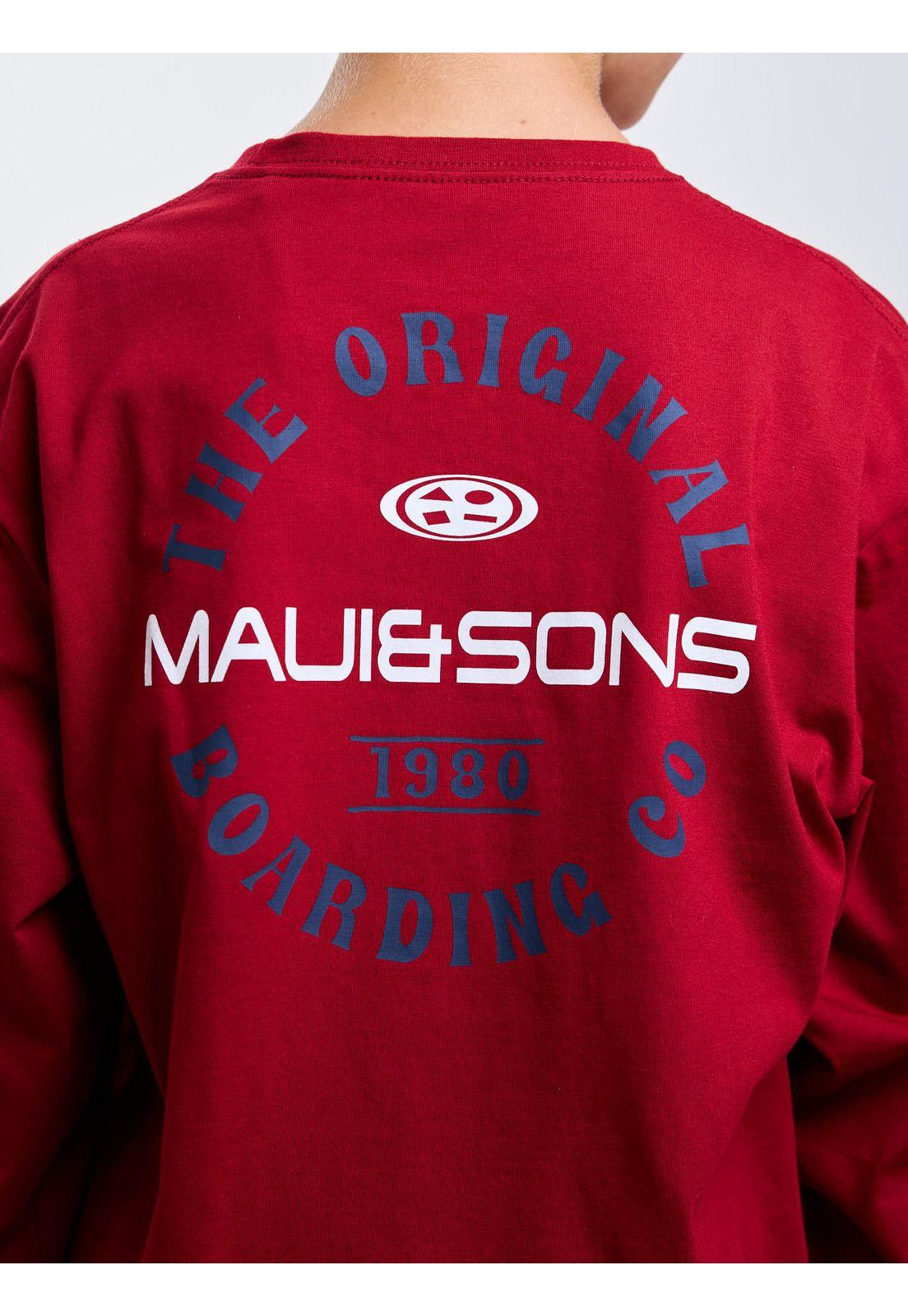 Polera ML Riptide Rojo Infantil Maui And Sons-3