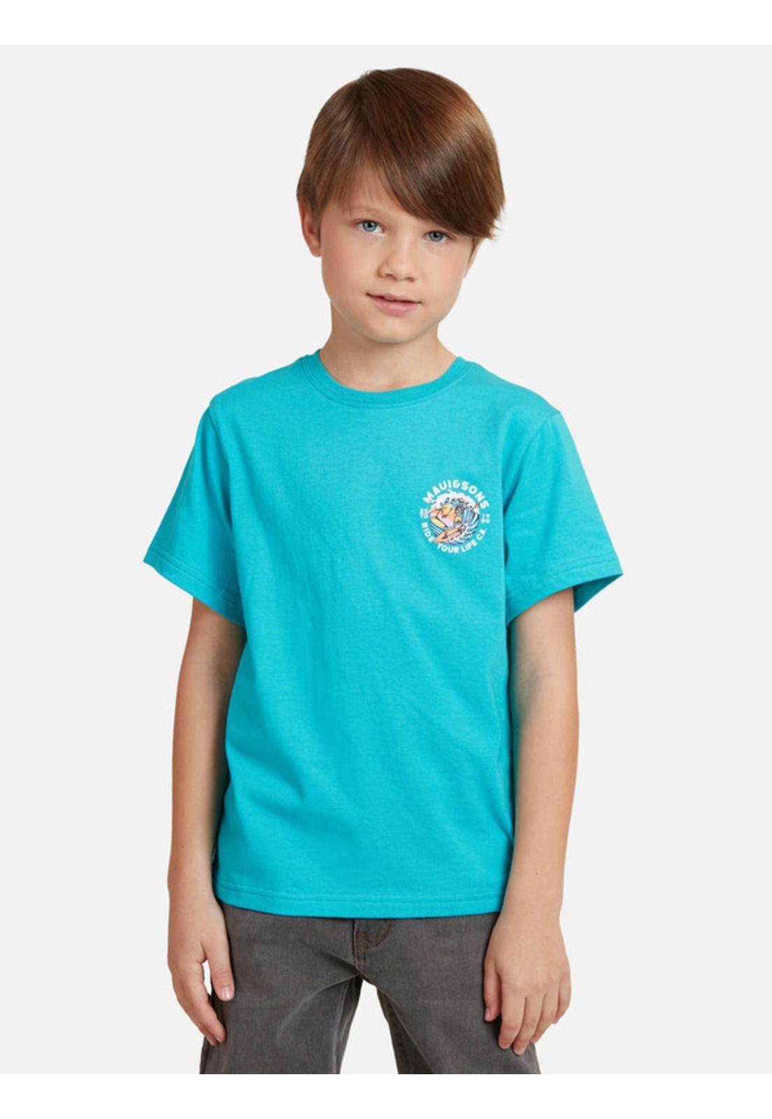 Polera Coctel Surf Niño Celeste Maui And Sons-0