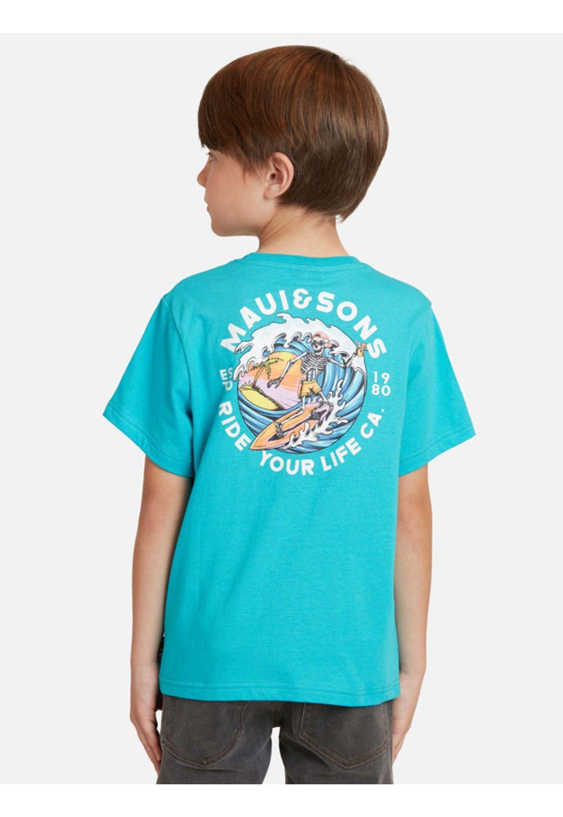 Polera Coctel Surf Niño Celeste Maui And Sons-1