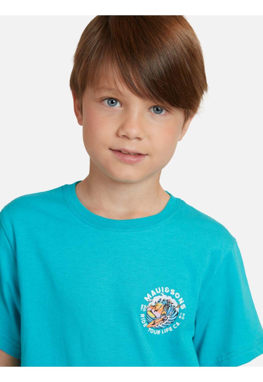 Polera Coctel Surf Niño Celeste Maui And Sons-2