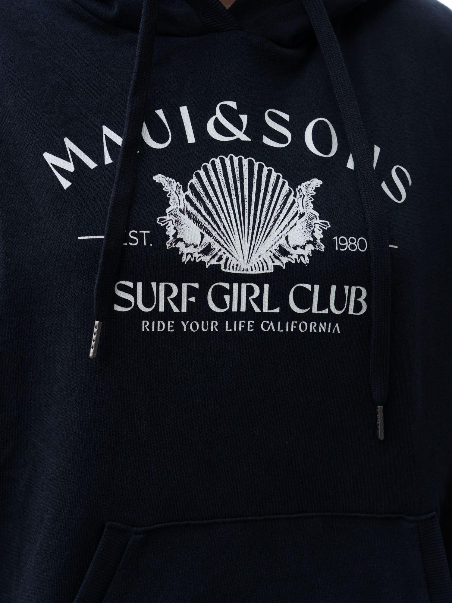 Poleron Canguro Surfadia Negro Mujer Maui And Sons-1