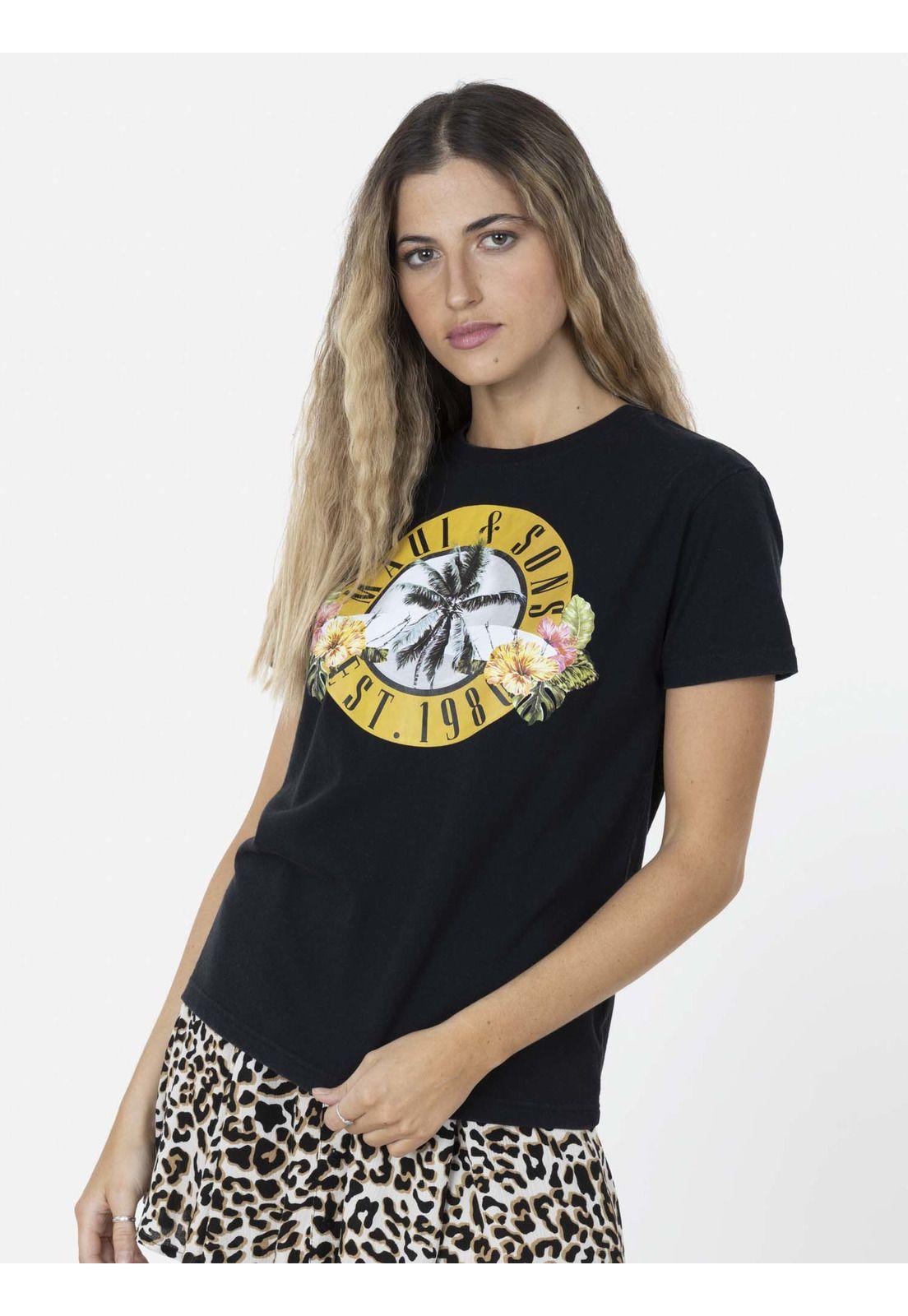 Polera SURFPALM Mujer Negro Maui and Sons-0