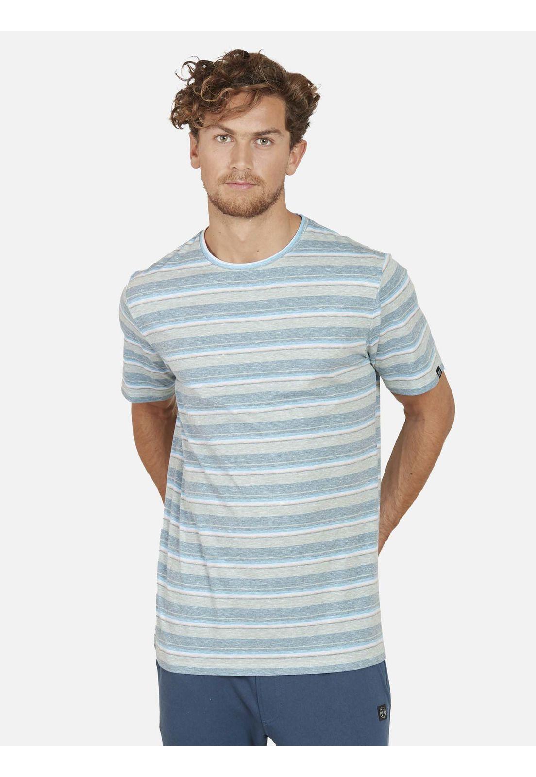 Polera VENICE STRIPE SS TEE Hombre Verde Maui and Sons-0