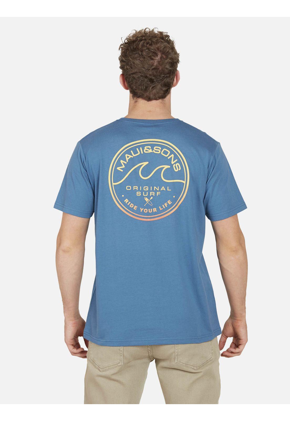 Polera SURFER WAVES Hombre Azul Maui and Sons-1
