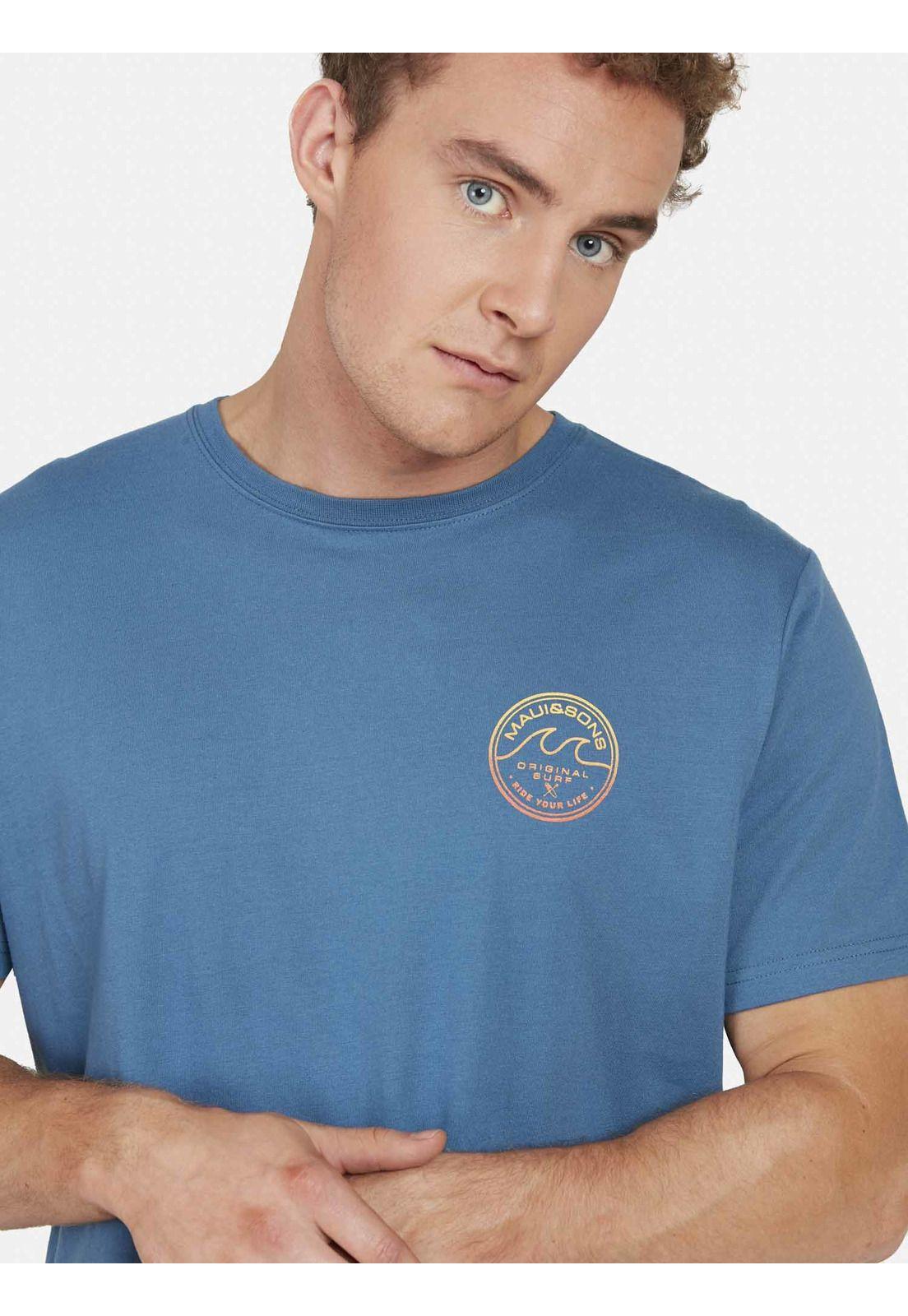 Polera SURFER WAVES Hombre Azul Maui and Sons-2