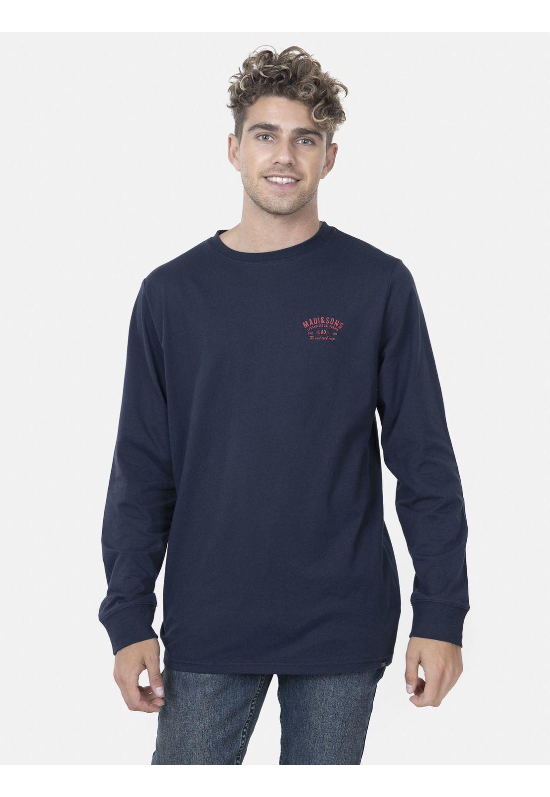 Polera Hombre CENTURY LAX LS TEE Azul Maui and Sons-0