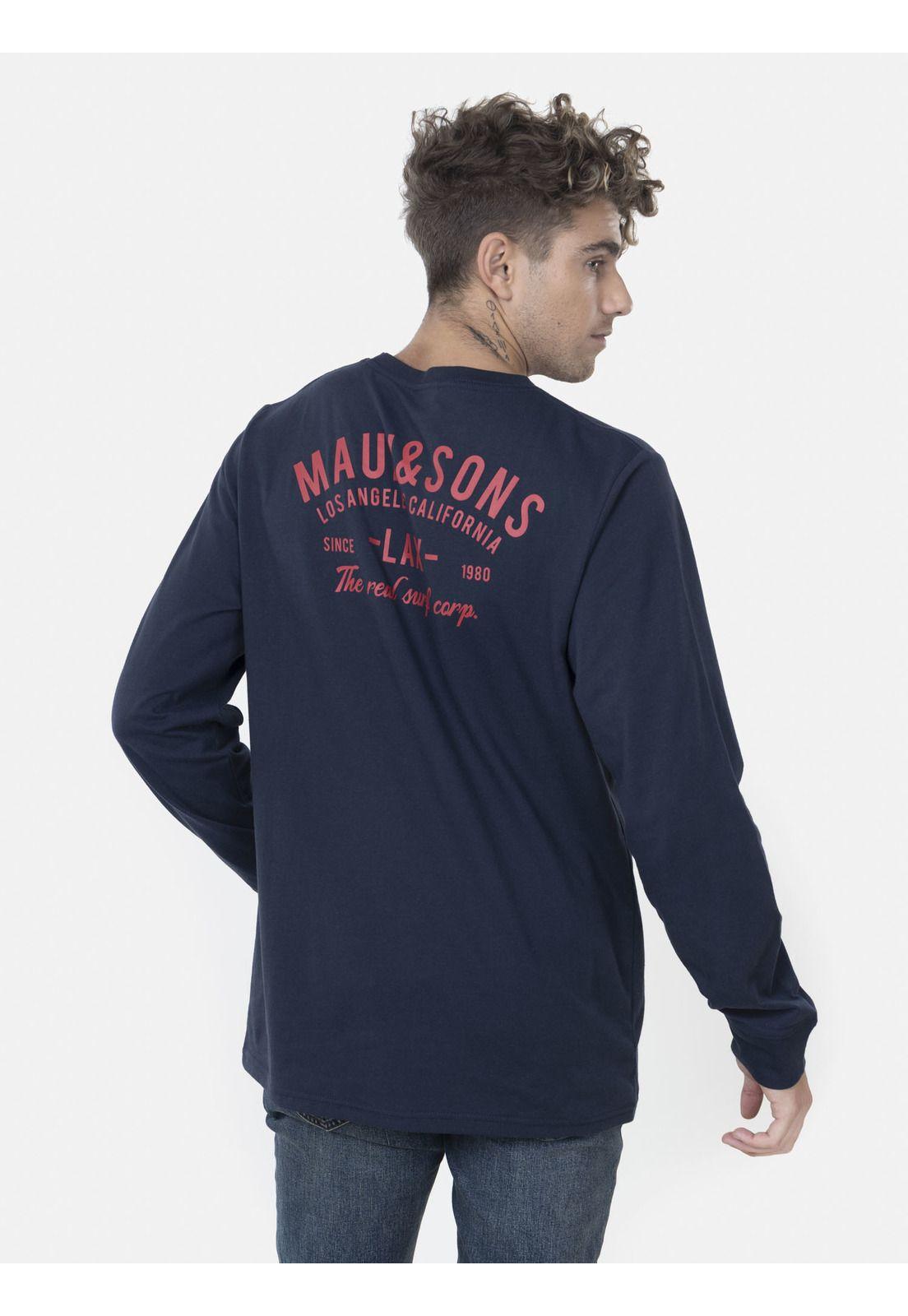 Polera Hombre CENTURY LAX LS TEE Azul Maui and Sons-1