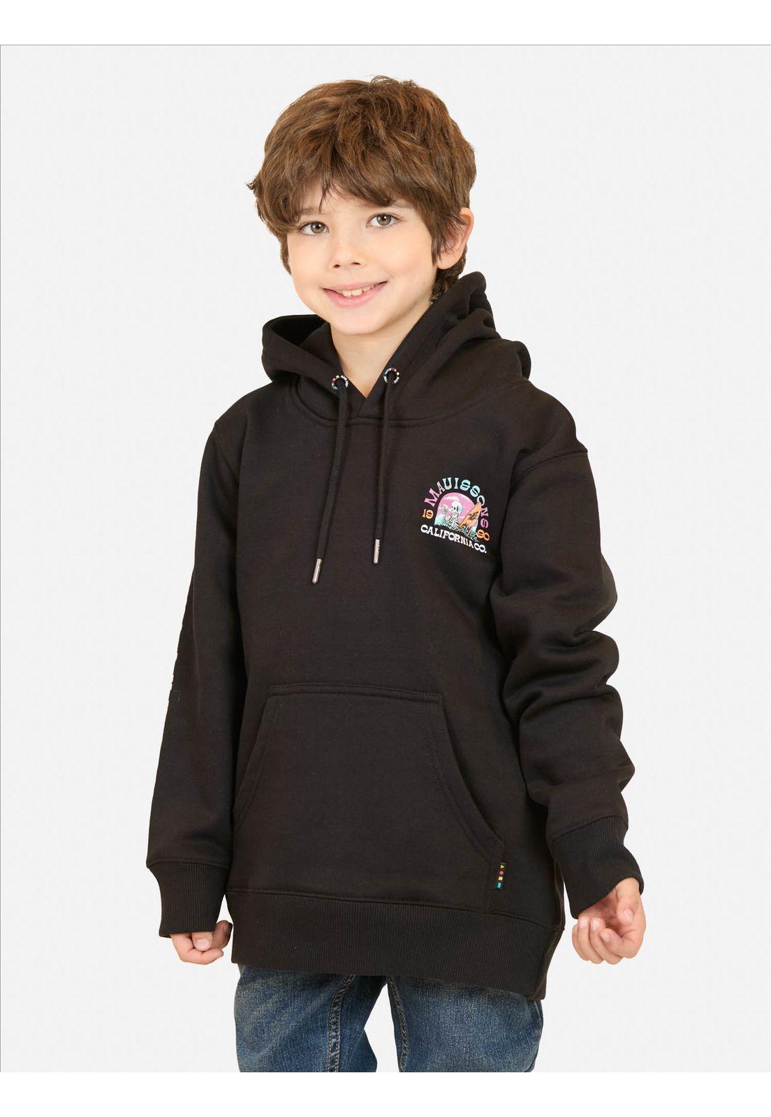 Poleron Canguro Seay Negro Infantil Maui And Sons-0