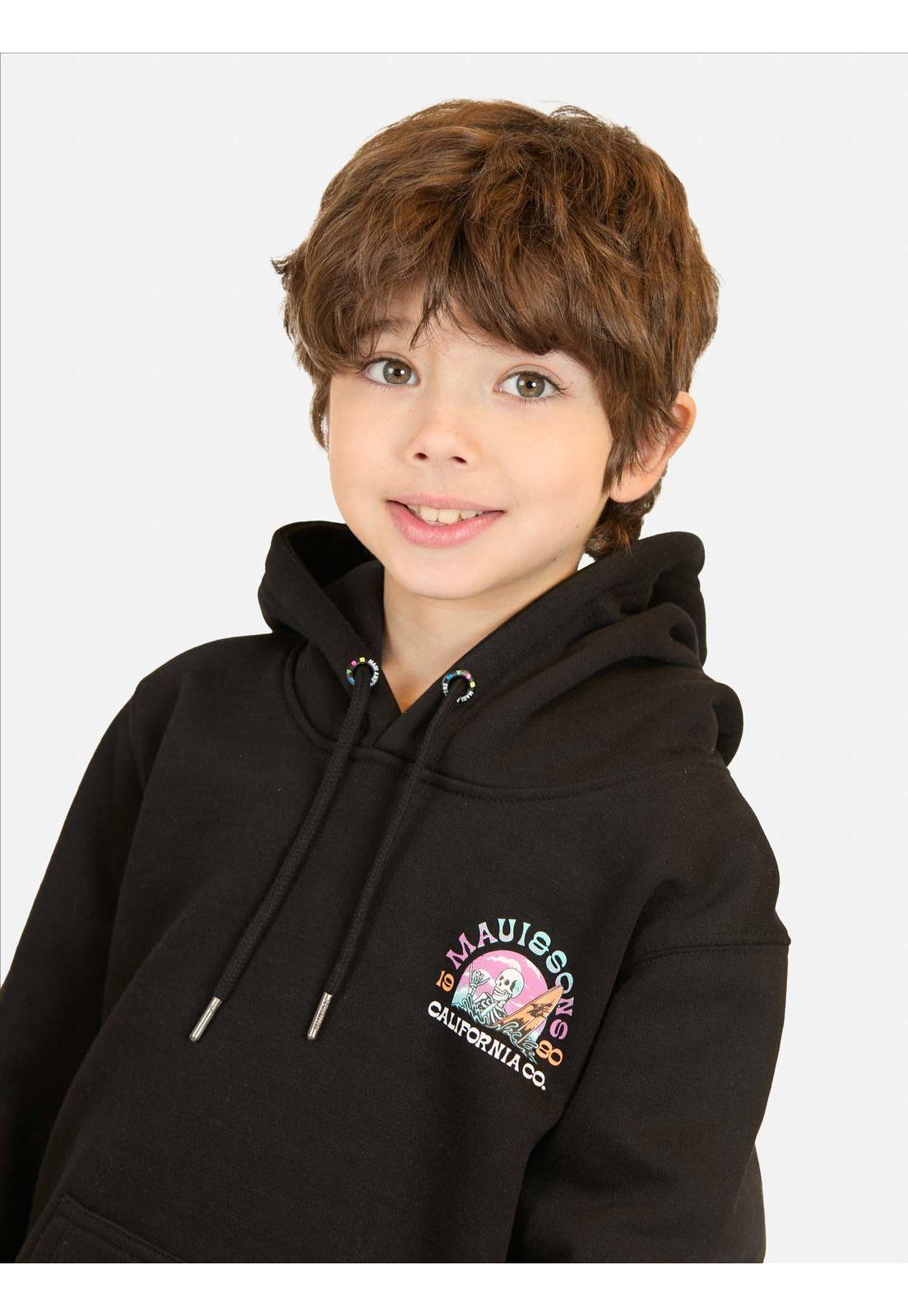 Poleron Canguro Seay Negro Infantil Maui And Sons-2