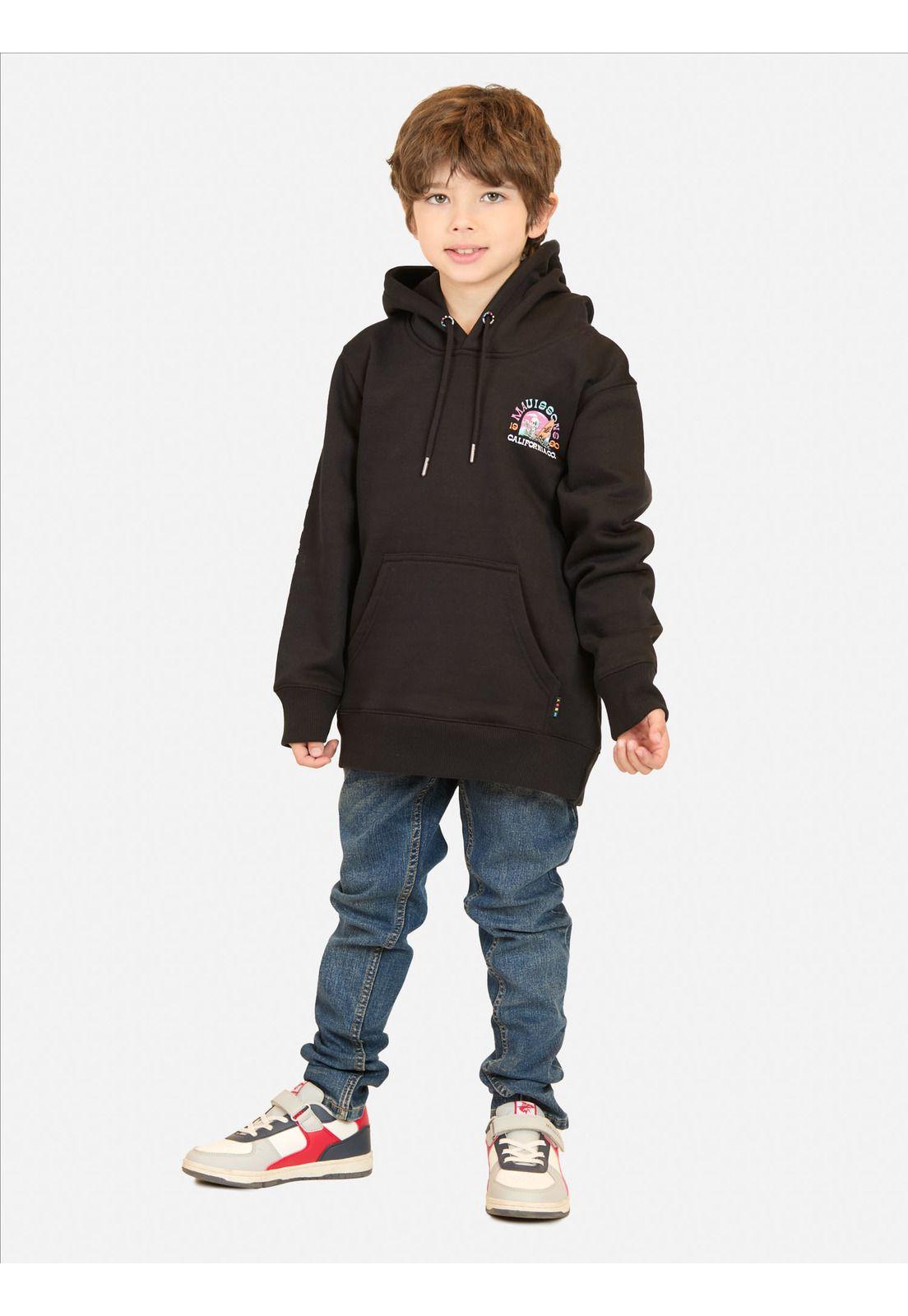 Poleron Canguro Seay Negro Infantil Maui And Sons-3