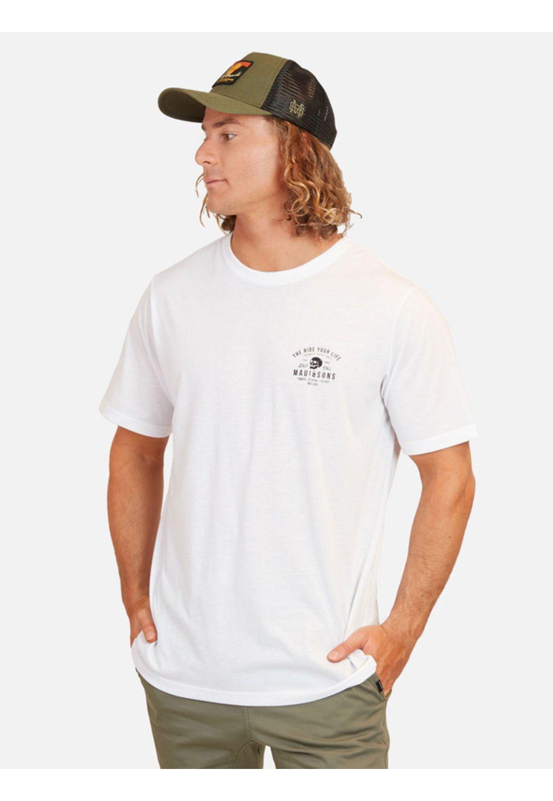 Polera Good Times Ss Tee Hombre Blanco Maui And Sons-0
