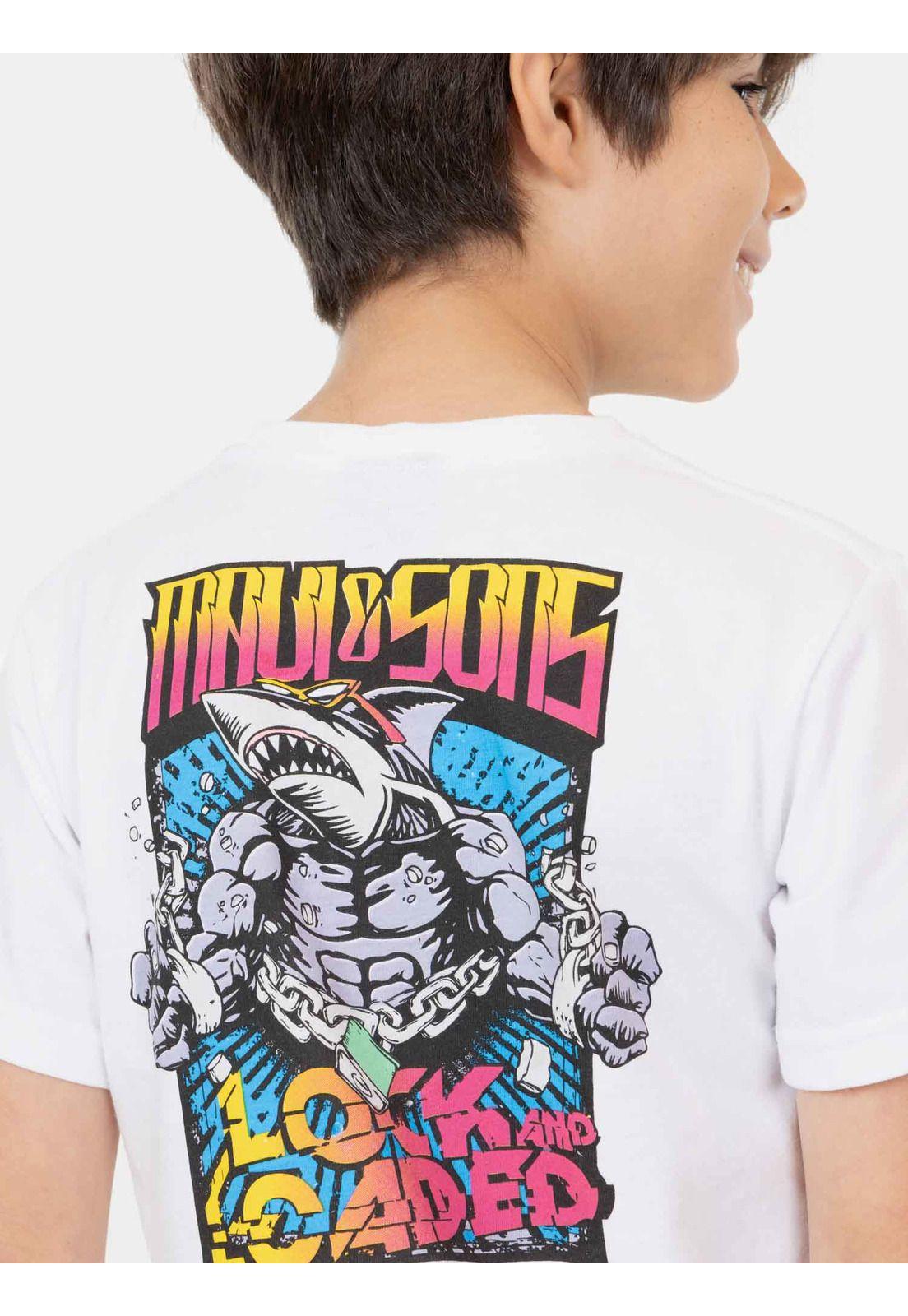 Polera MC Lock And Loaded Blanco Niño Maui And Sons-3