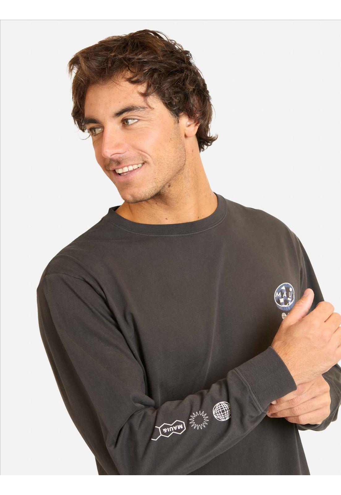 Polera ML Matec Negro Hombre Maui And Sons-2