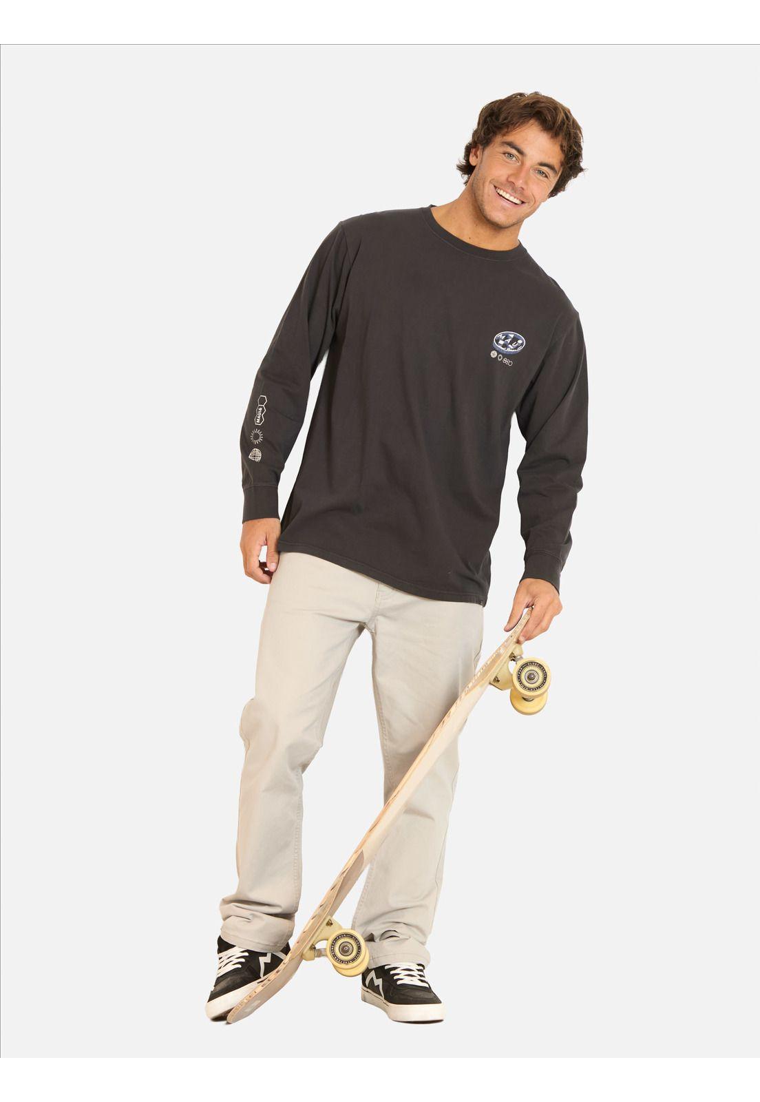 Polera ML Matec Negro Hombre Maui And Sons-3