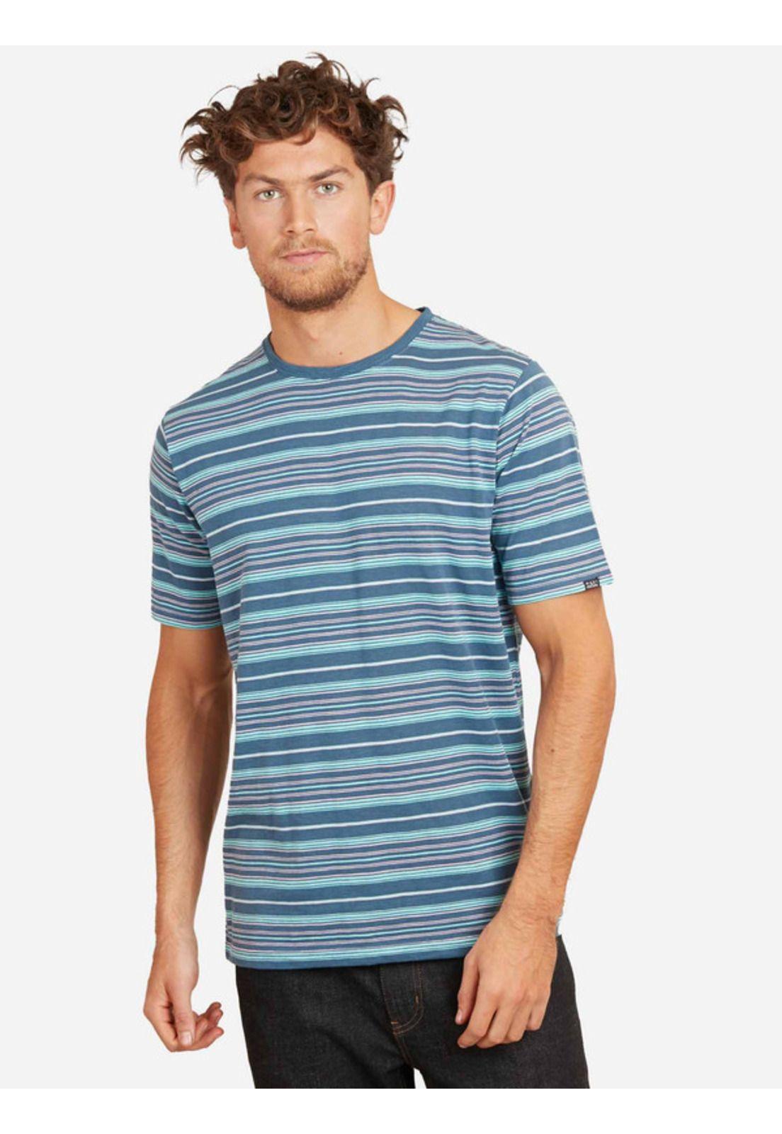 Polera Striped Drop Slub Fabric Hombre Multicolor Maui And Sons-0