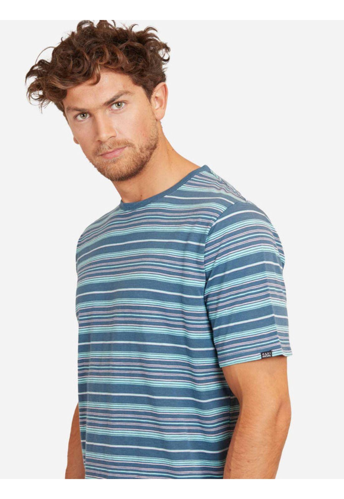 Polera Striped Drop Slub Fabric Hombre Multicolor Maui And Sons-2