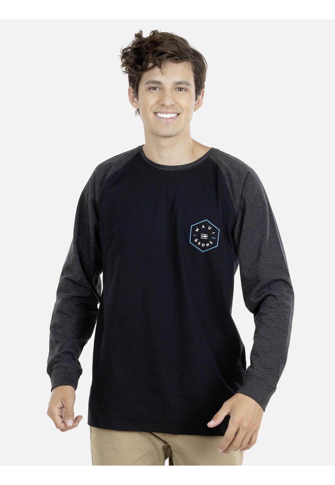 Polera M/L Hombre Negro Maui and Sons 5P105-MI19-0