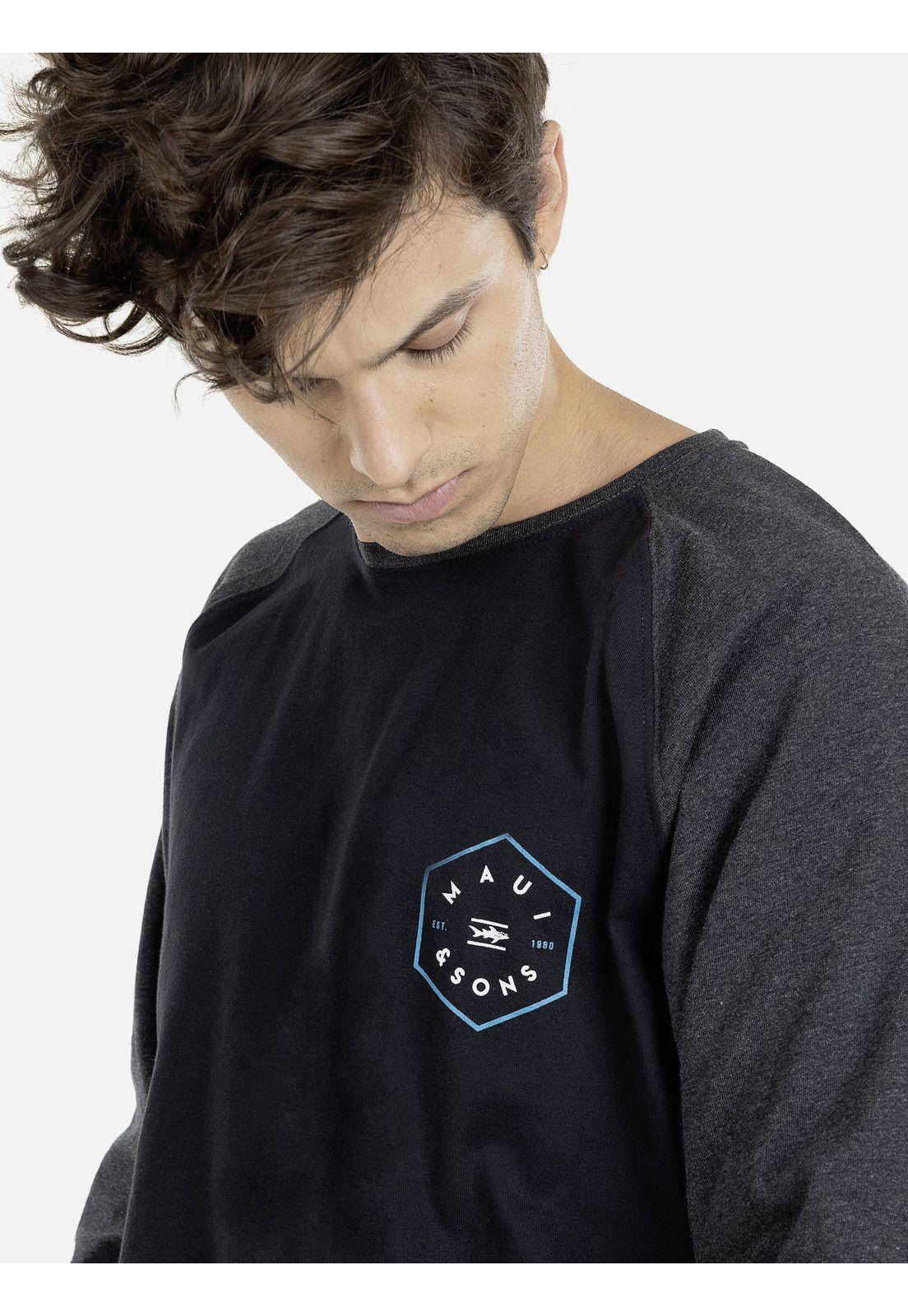 Polera M/L Hombre Negro Maui and Sons 5P105-MI19-2