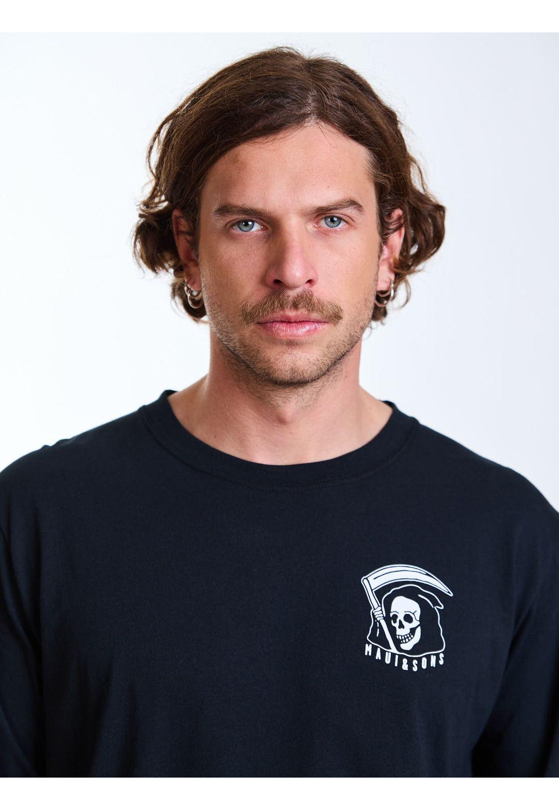 Polera ML Spirit Negro Hombre Maui and Sons-4