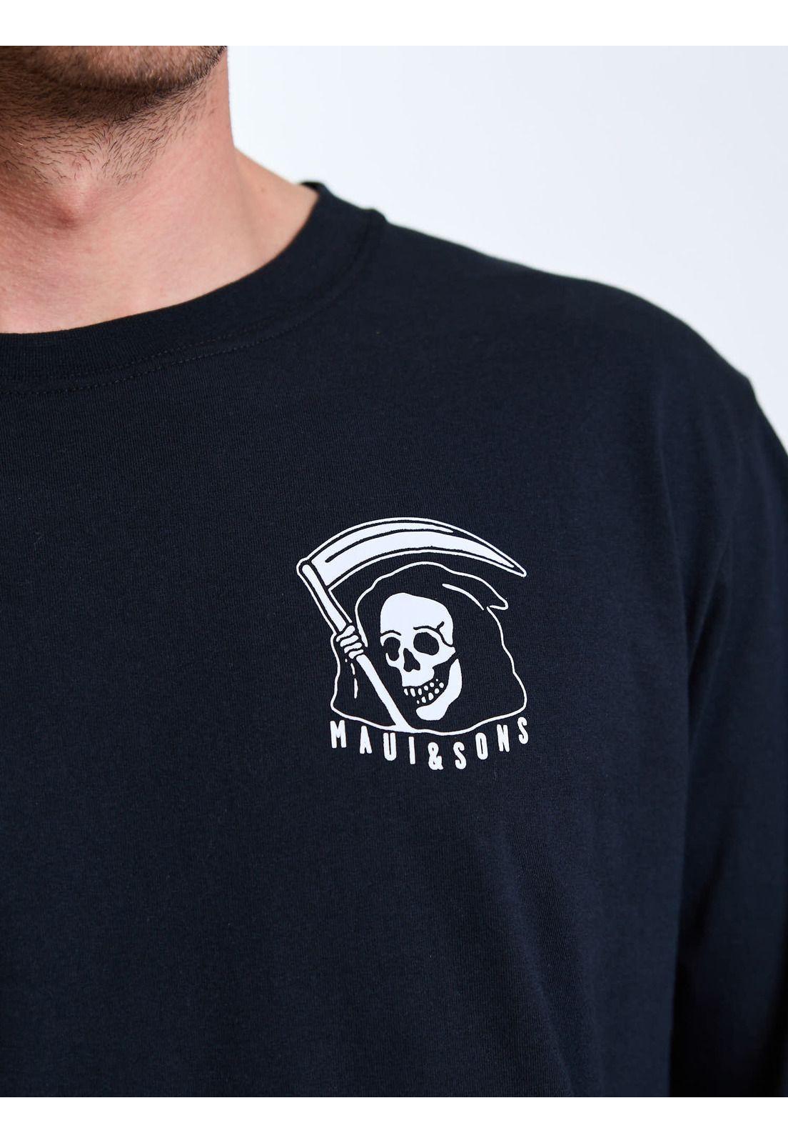 Polera ML Spirit Negro Hombre Maui and Sons-5
