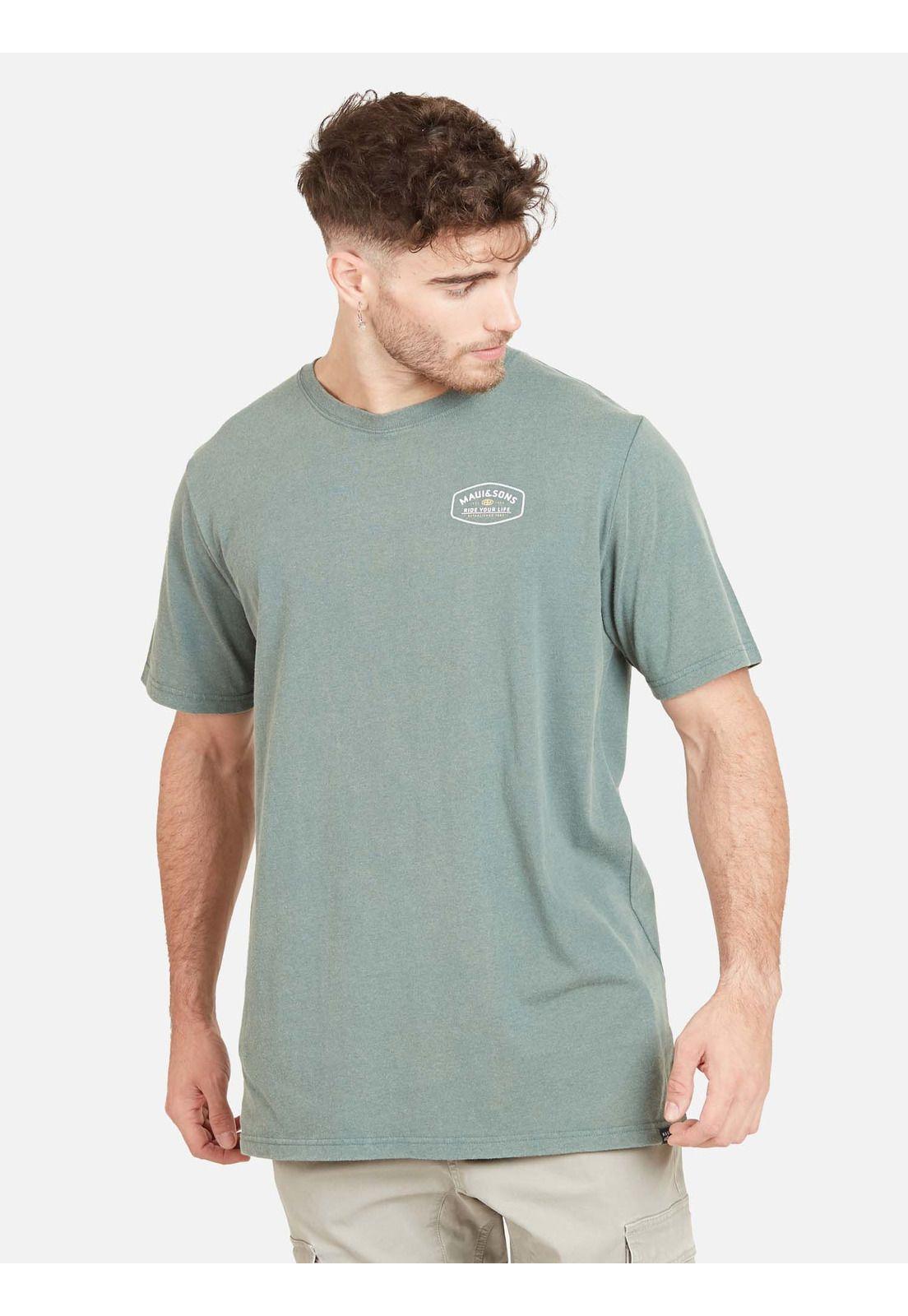 Polera RETRO COOKIE SS TEE Hombre Verde Maui & Sons-0