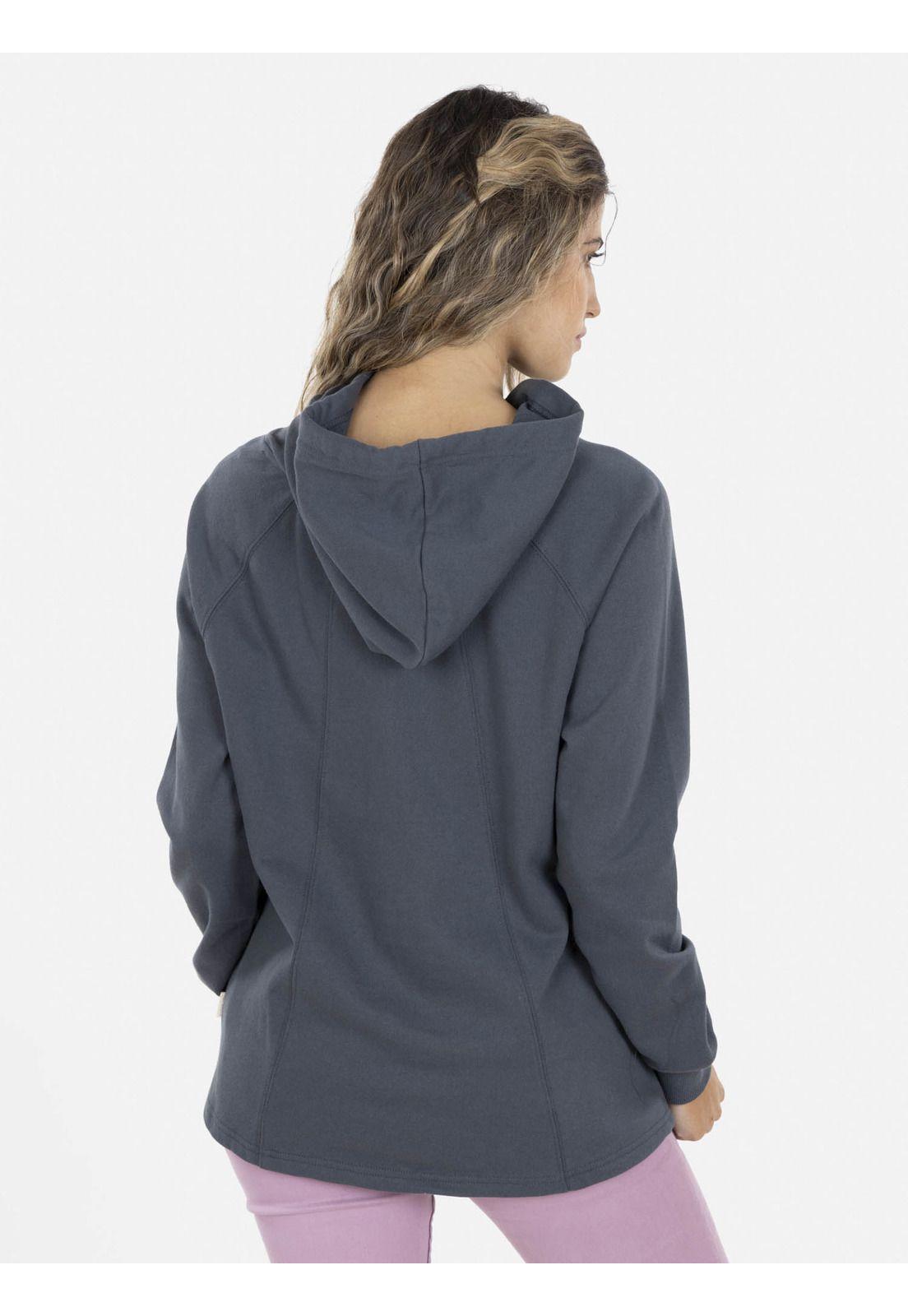 Poleron PALM AND PEACE HOODIE Mujer Gris Oscuro Maui and Sons-1