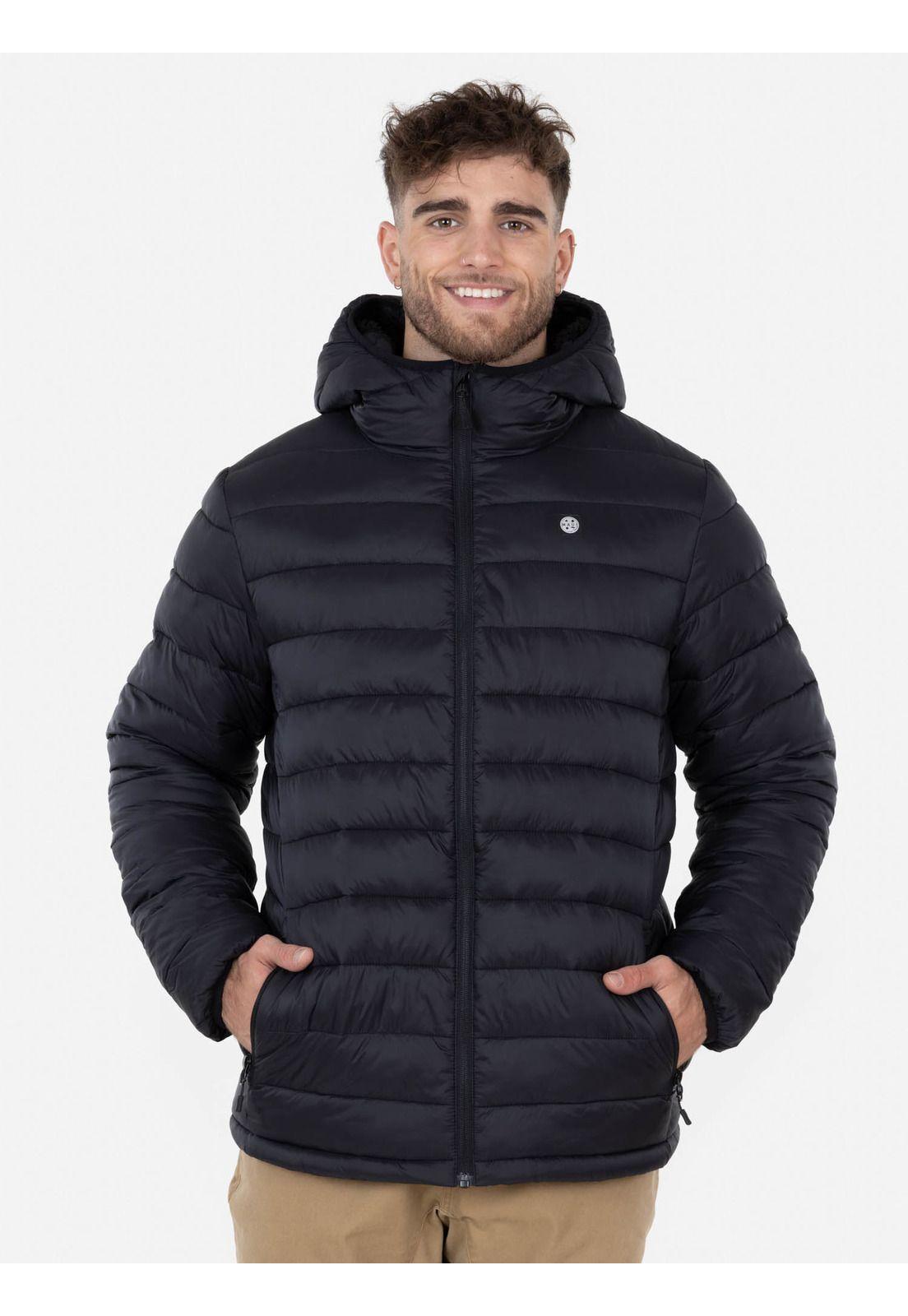 Parka Sherpa Quilted Hombre Negro Maui and Sons-0