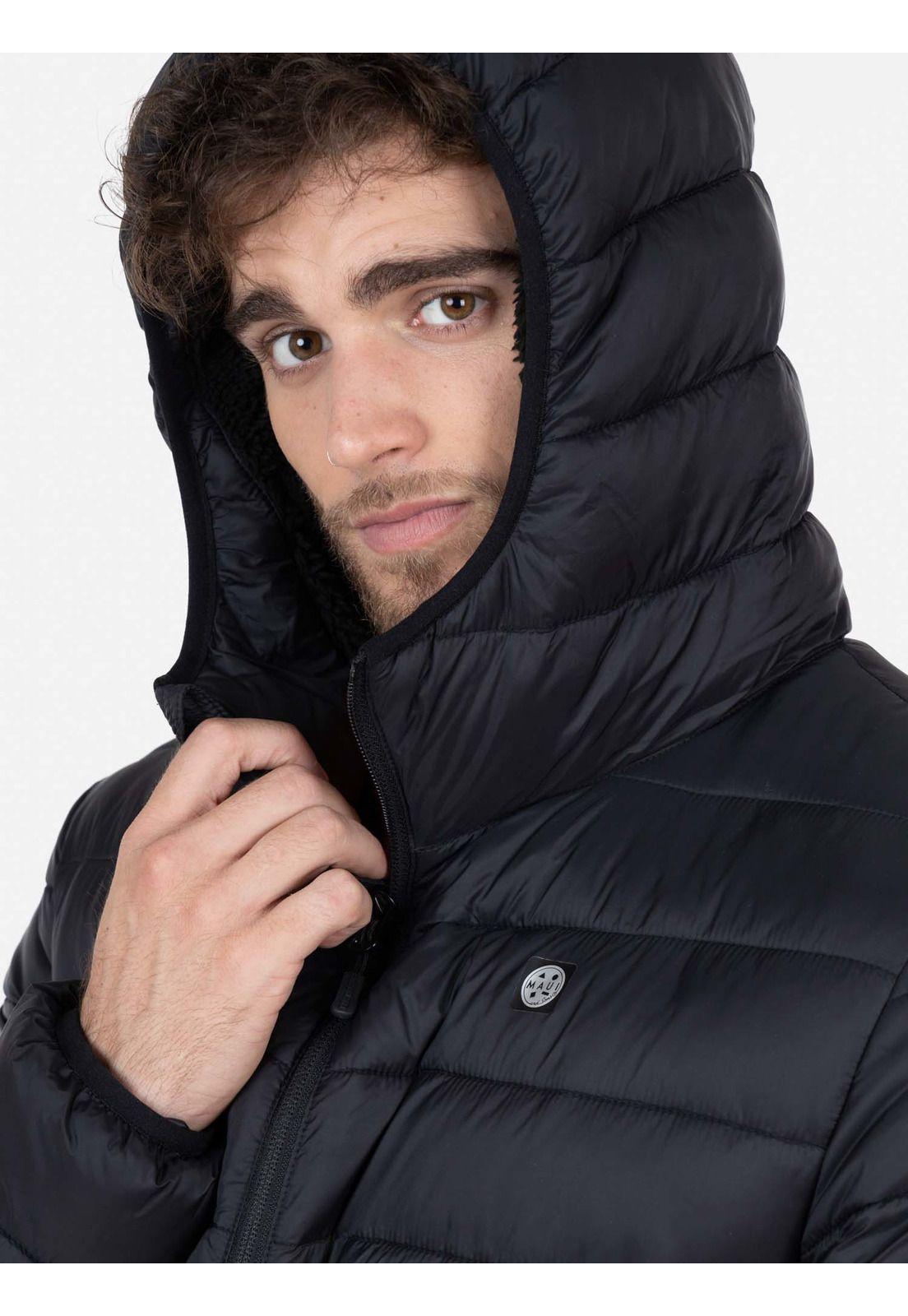 Parka Sherpa Quilted Hombre Negro Maui and Sons-3