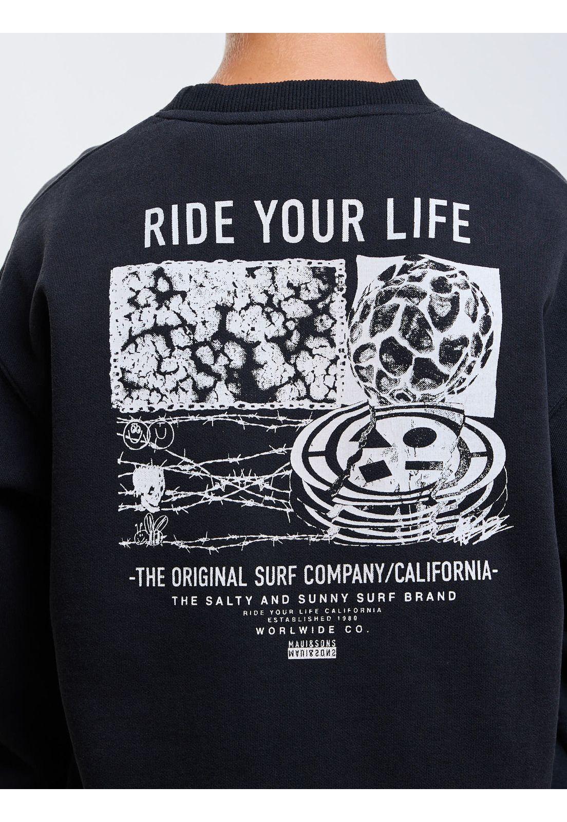 Poleron CR Roamer Negro Infantil Maui And Sons-3