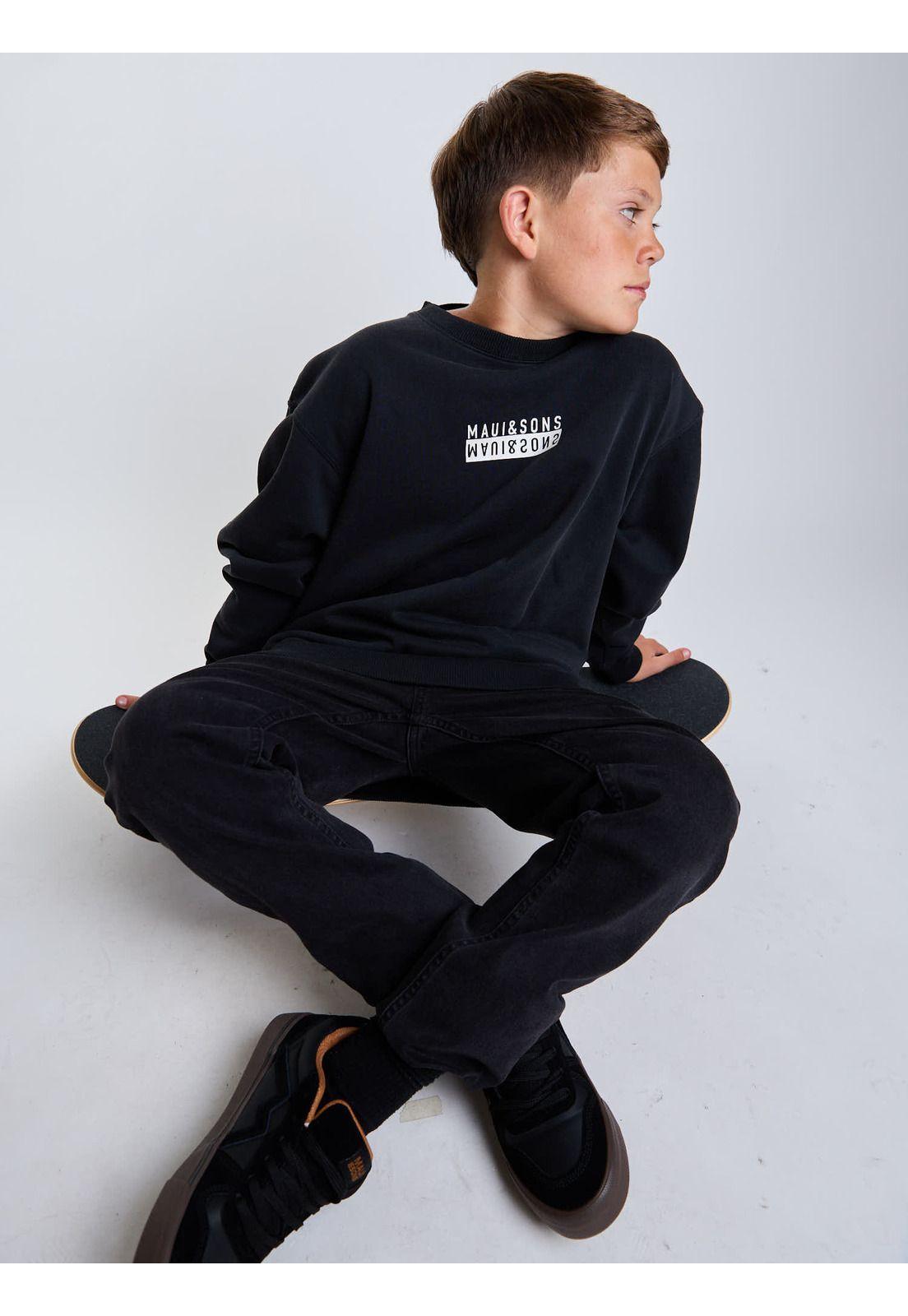 Poleron CR Roamer Negro Infantil Maui And Sons-5