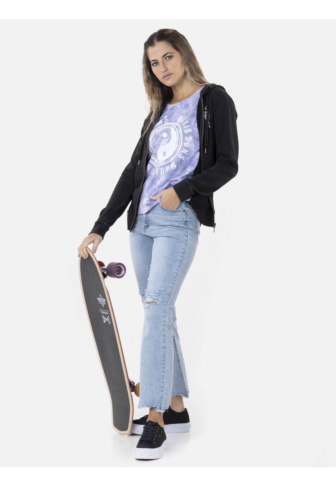 Poleron Fullzipper WAVE VIBES FZ Mujer Negro Maui and Sons-3