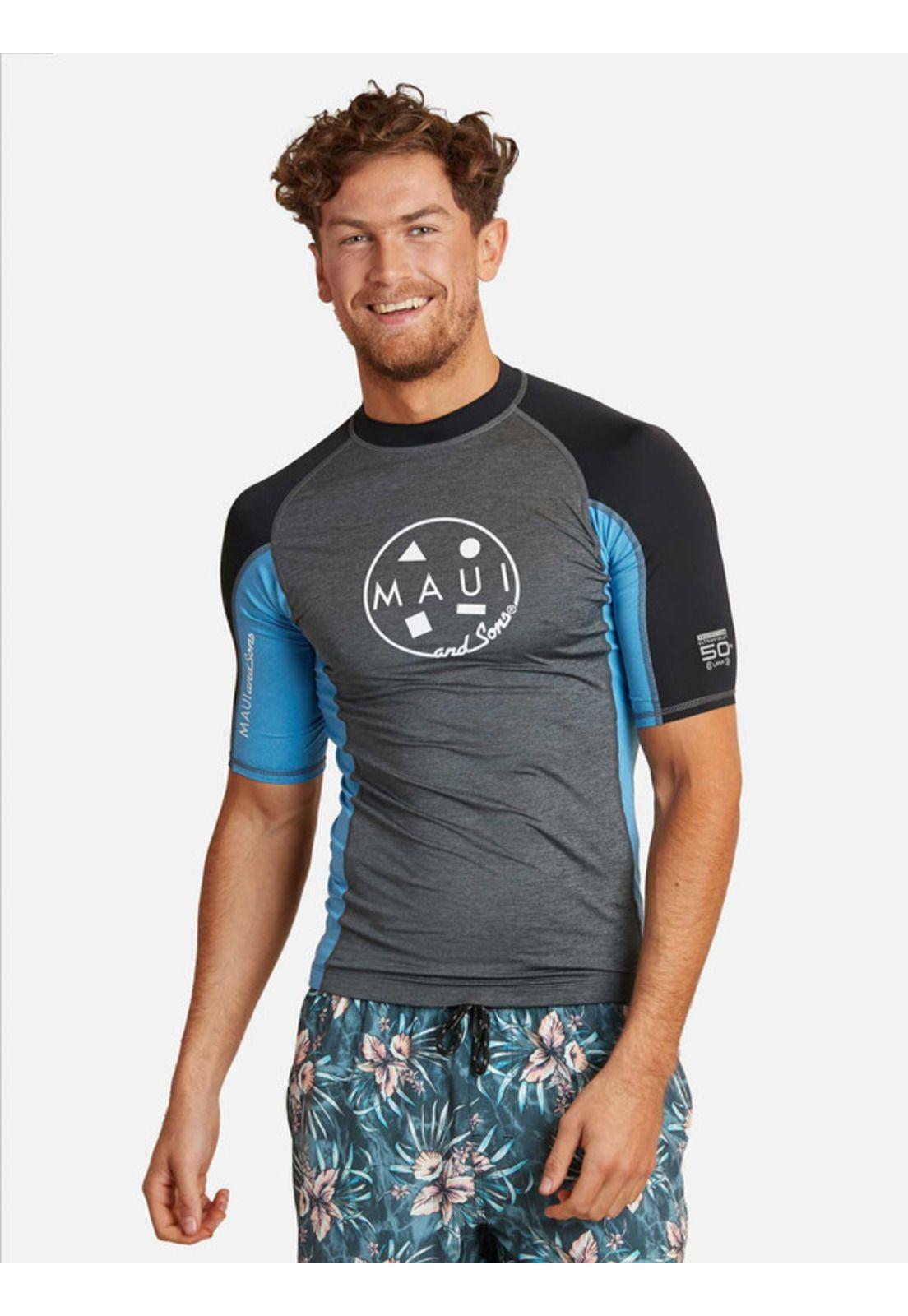 Polera UVP SunWave Shield Gris Hombre Maui and sons-0