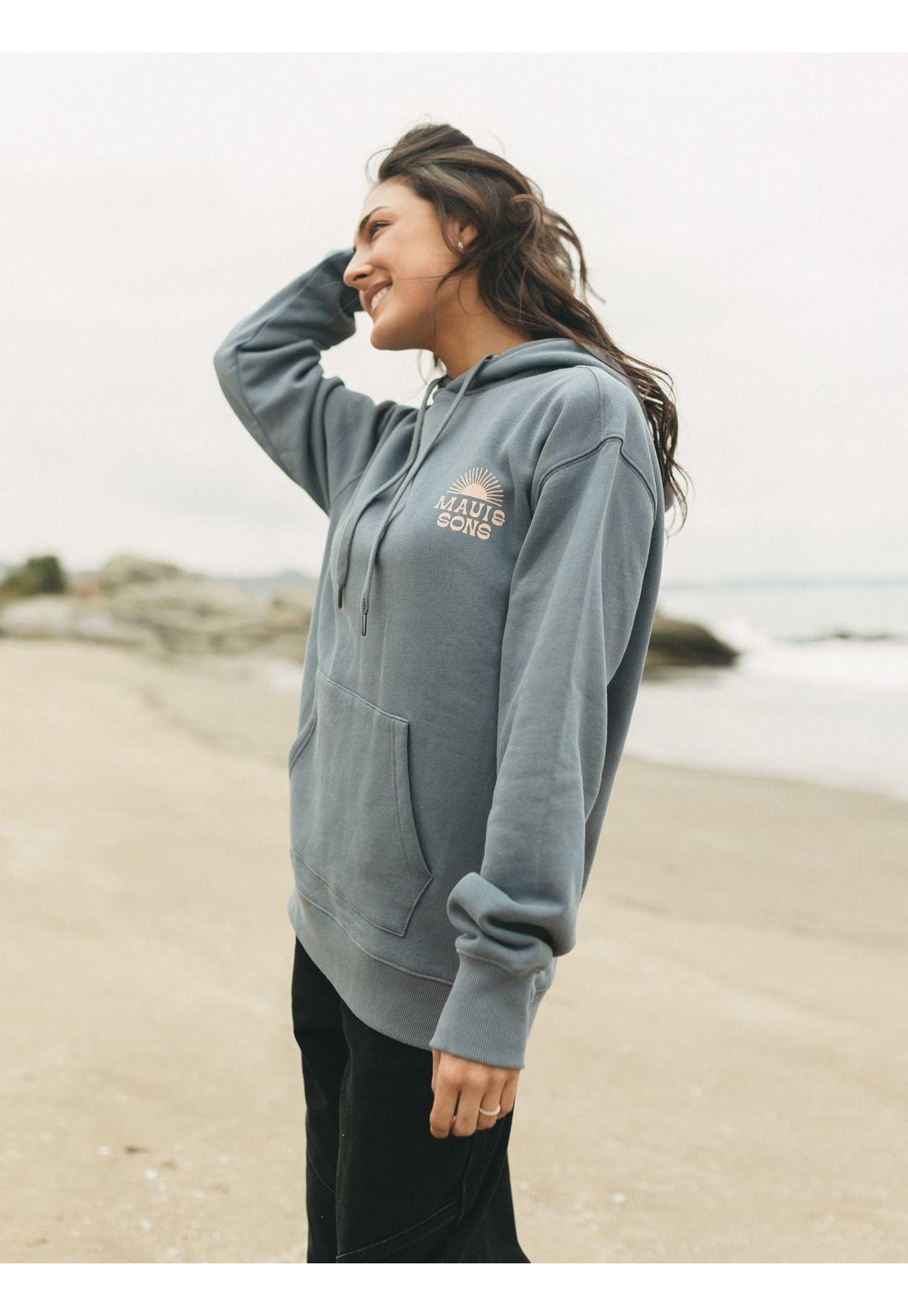 Poleron Canguro Maldivas Celeste Mujer Maui And Sons-1