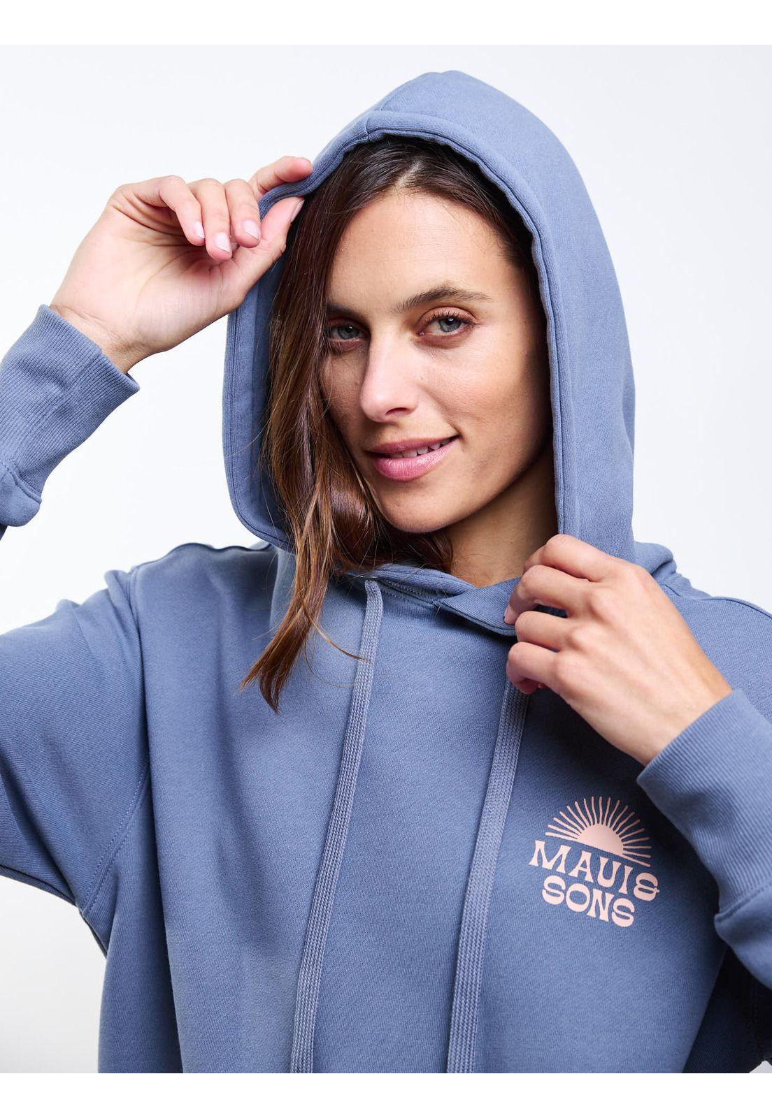 Poleron Canguro Maldivas Celeste Mujer Maui And Sons-7