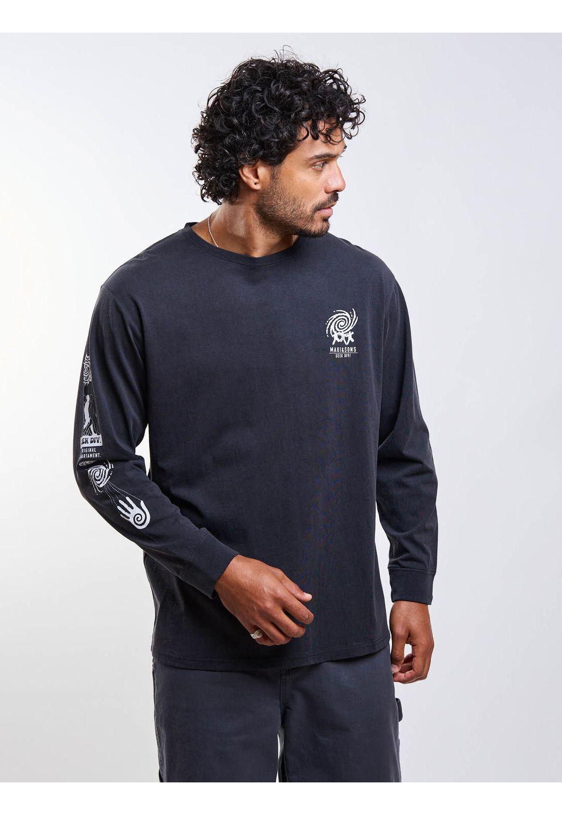 Polera ML Marex Negro Hombre Maui And Sons-0