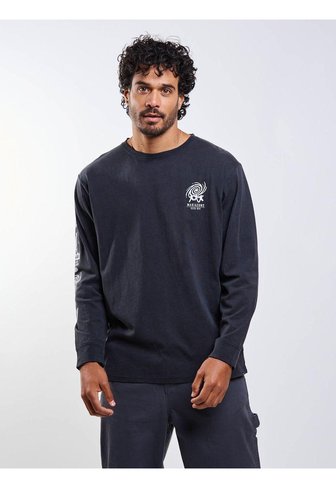 Polera ML Marex Negro Hombre Maui And Sons-4