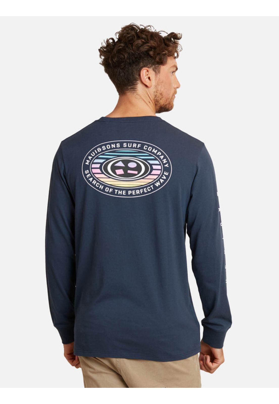 Polera Brand Retro 80 Hombre Azul Maui And Sons-1